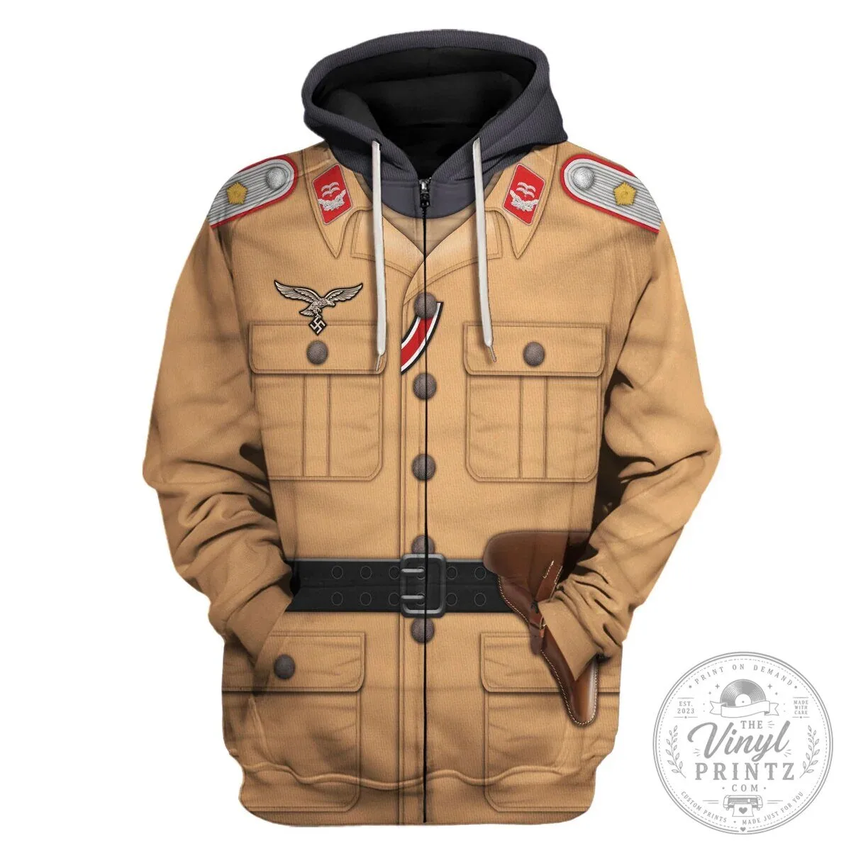World War II Luftwaffe Tropical Uniform Artillery Lieutenant Costume Hoodie 21 World War II Luftwaffe Tropical Uniform Artillery Lieutenant Costume Hoodie