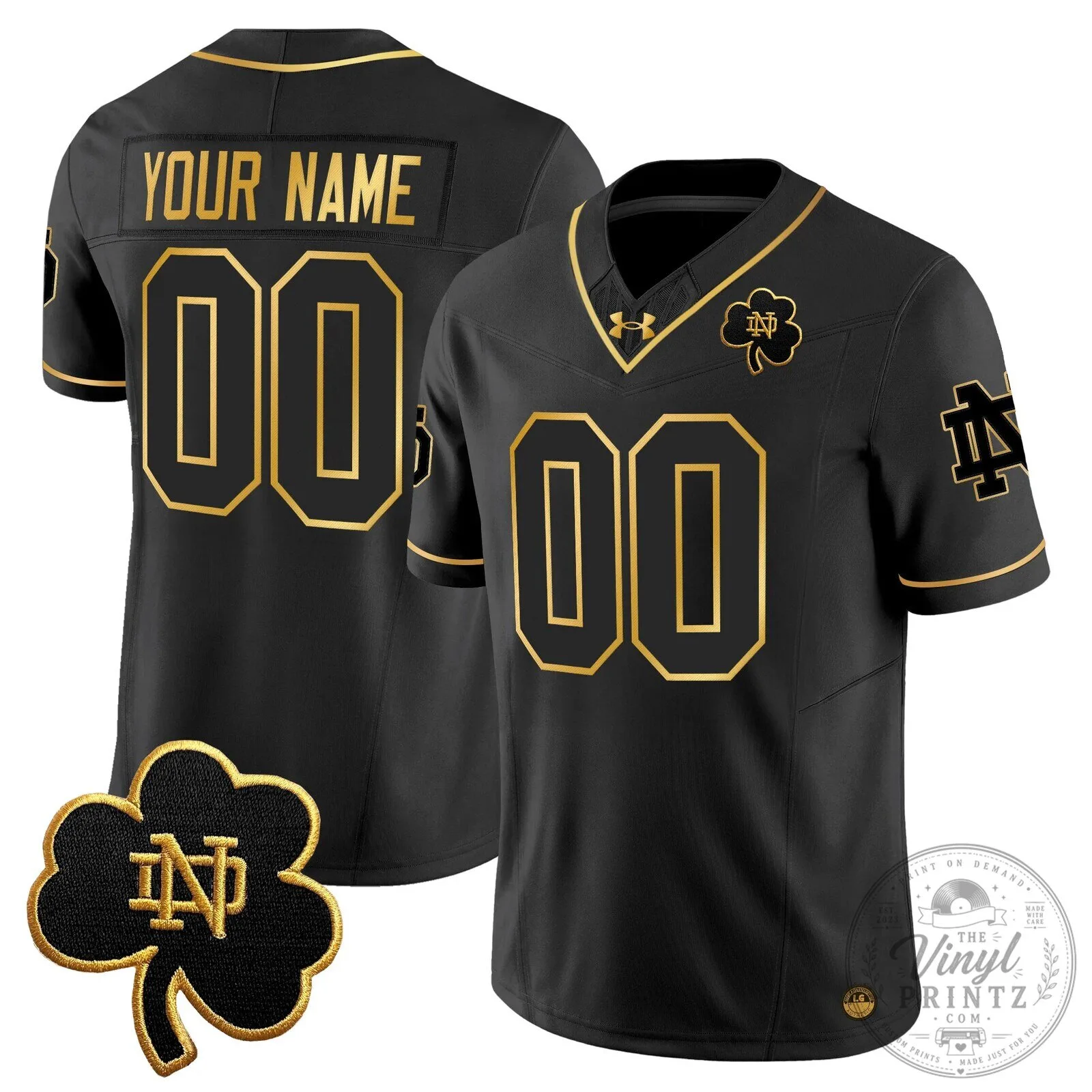 Notre Dame Fighting Irish Gold Edition Custom Football Jersey