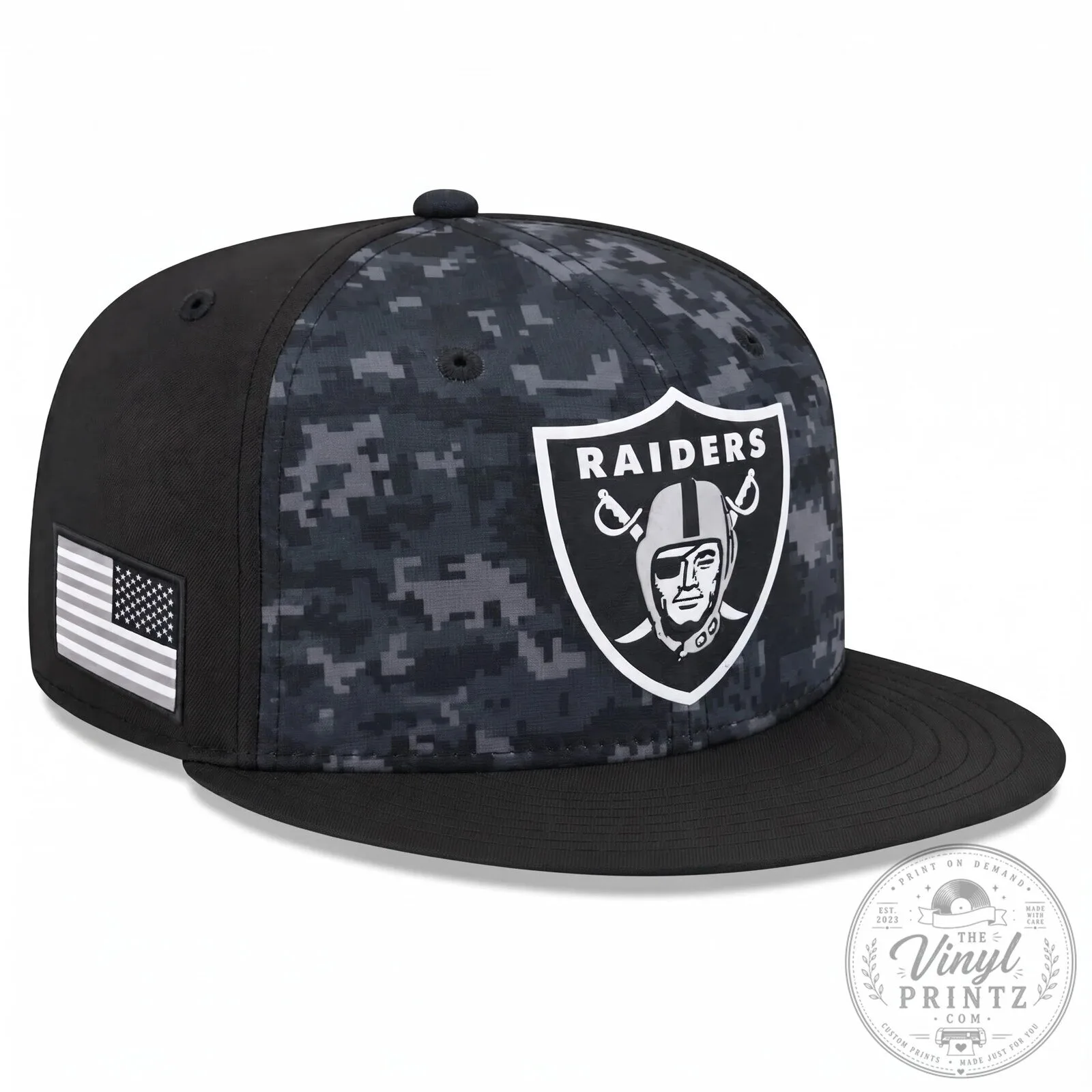 Las Vegas Raiders Salute To Service Digital Camo Snapback Cap Hat