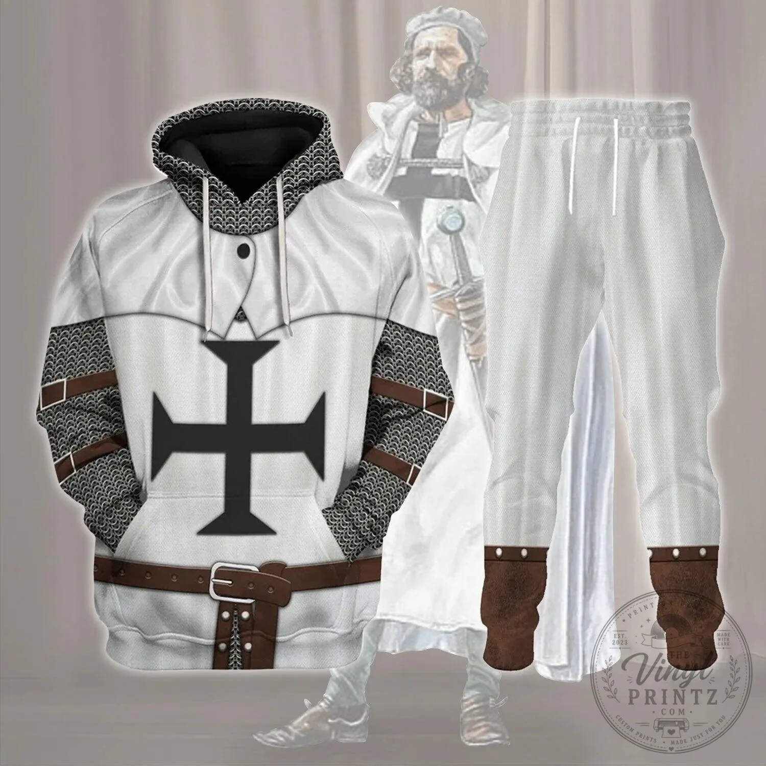 Teutonic Order Knight Templar Medieval Crusader Armor All-Over-Print Hoodie
