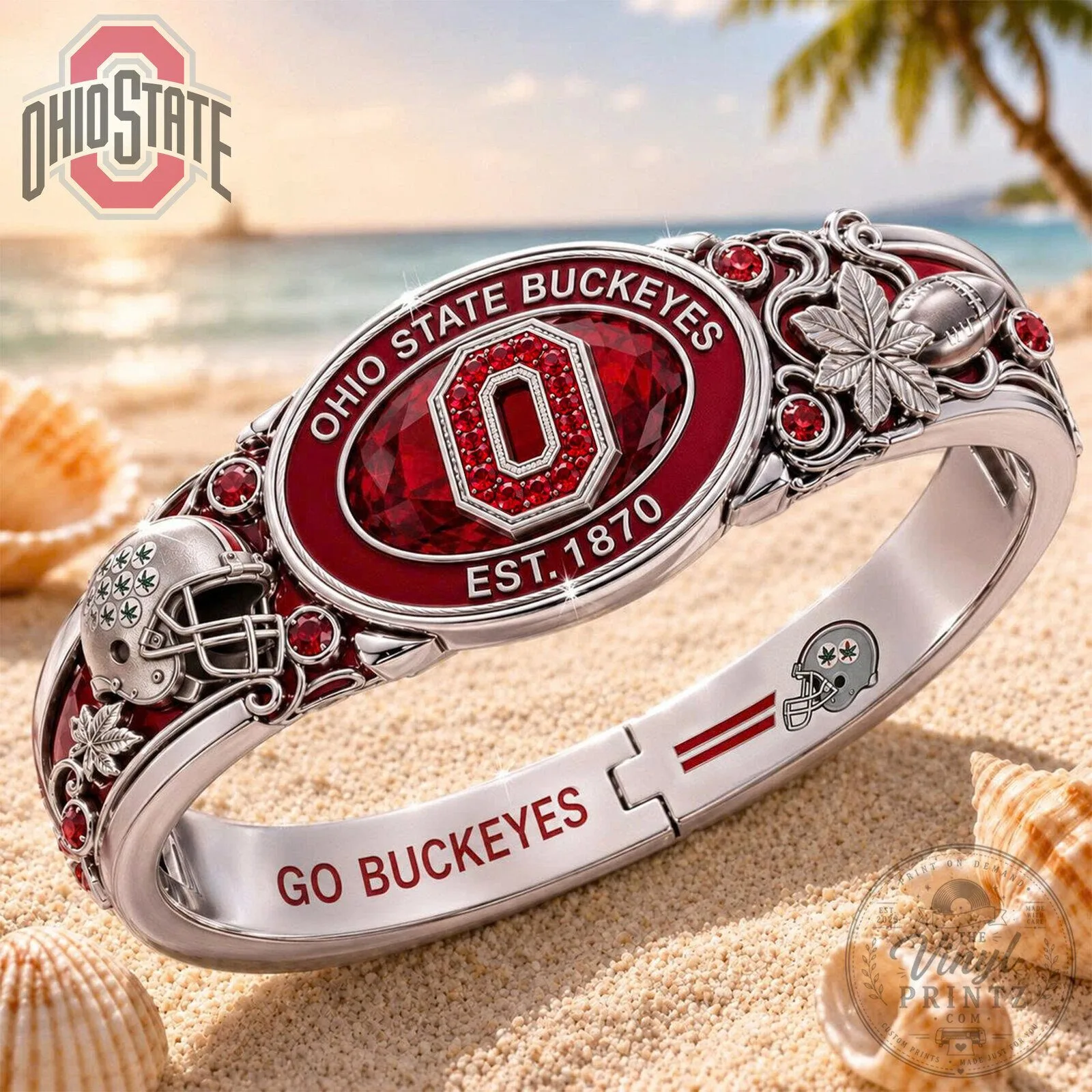 Ohio State Buckeyes Football Team Est. 1870 Go Buckeyes Bracelet