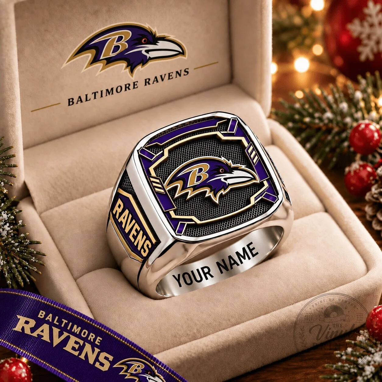 Baltimore Ravens Custom Engraved Football Team Championship Ring