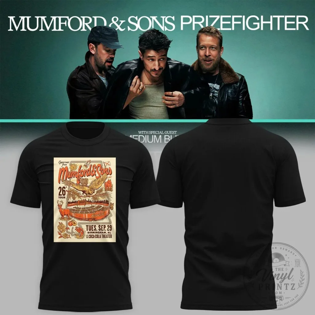 Mumford And Sons Birmingham Alabama Concert Tour Music Band Black T-Shirt Mumford And Sons Birmingham Alabama Concert Tour Music Band Black T-Shirt