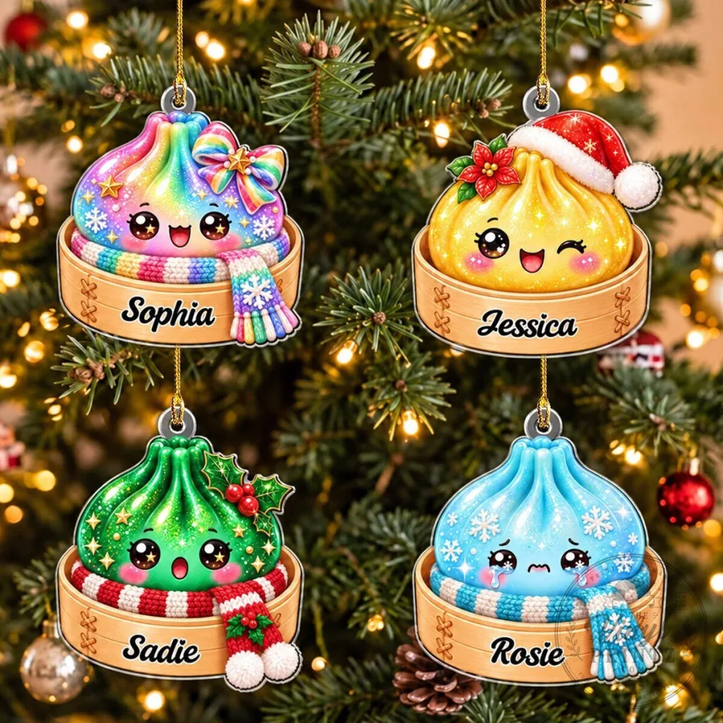 Personalized Dumpling Christmas Tree Ornament Personalized Dumpling Christmas Tree Ornament
