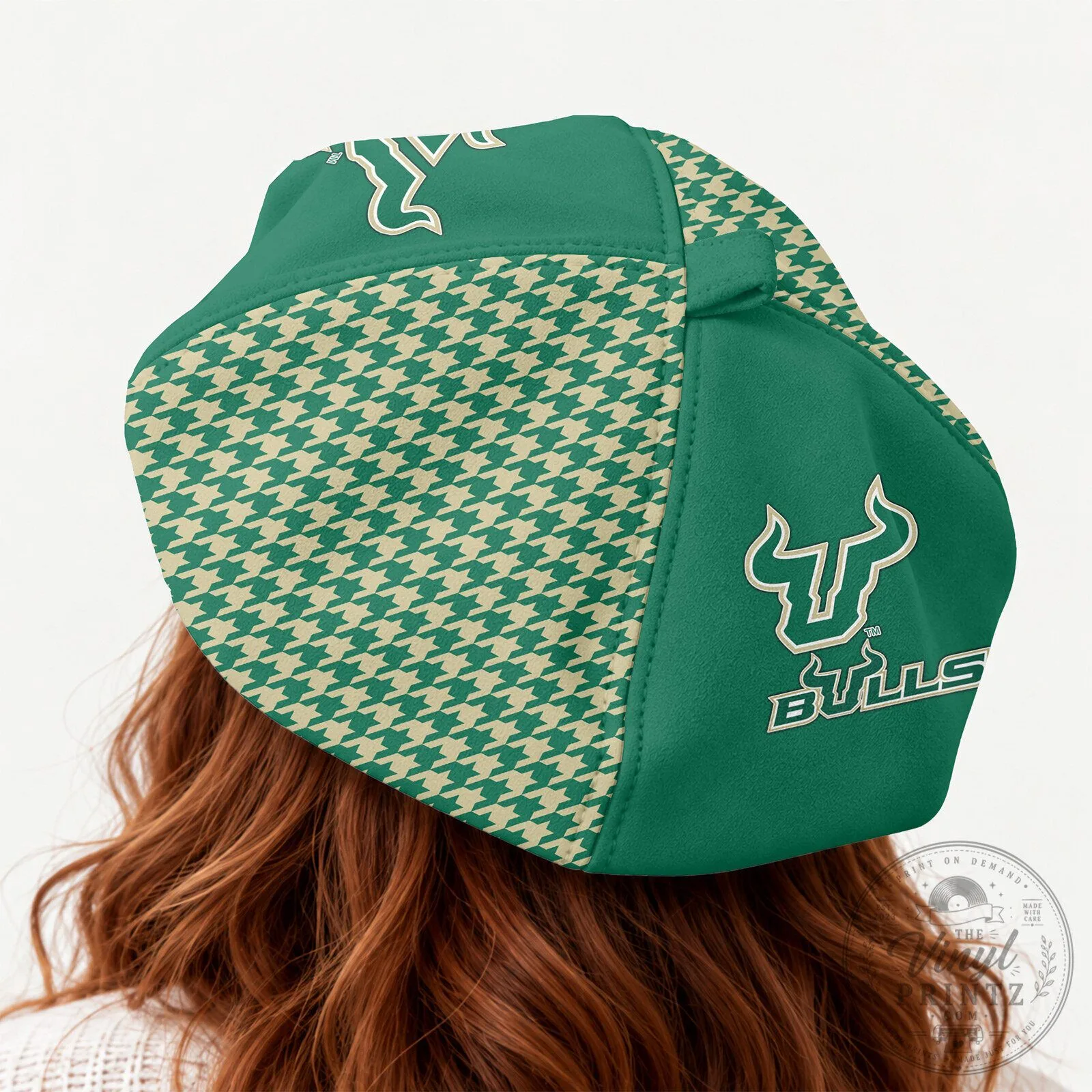South Florida Bulls NCAA Women's Houndstooth Personalized Beret Cap Hat 10 South Florida Bulls NCAA Women