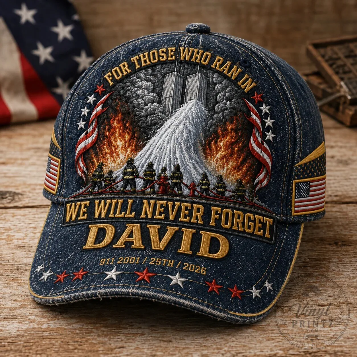 September 11 We Will Never Forget Firefighter Heroes Personalized Cap Hat