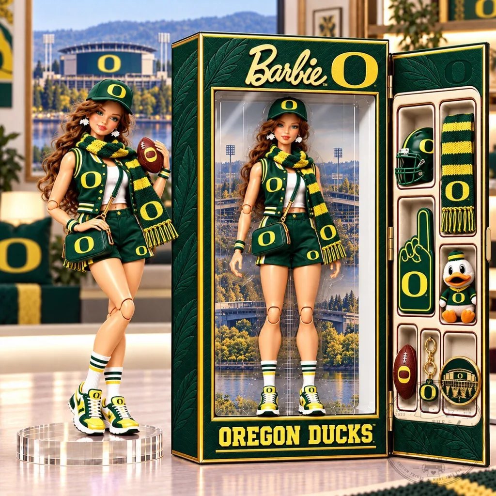 Barbie Oregon Ducks University Commemorative Collectible Doll Barbie Oregon Ducks University Commemorative Collectible Doll