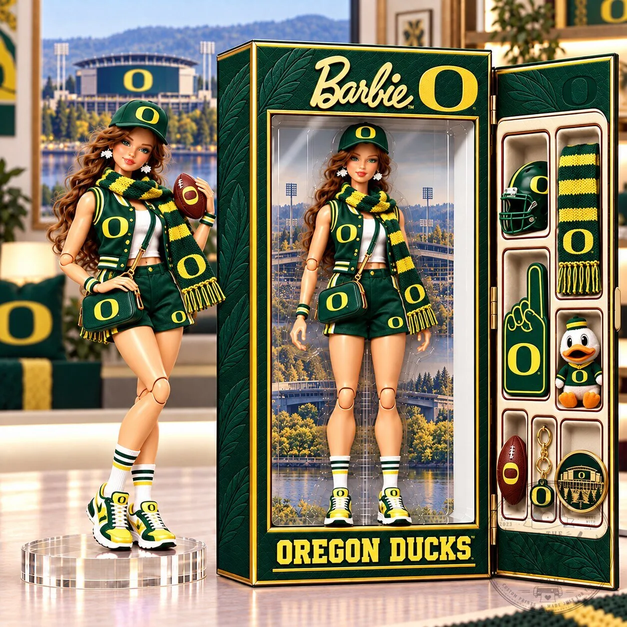 Barbie Oregon Ducks University Commemorative Collectible Doll