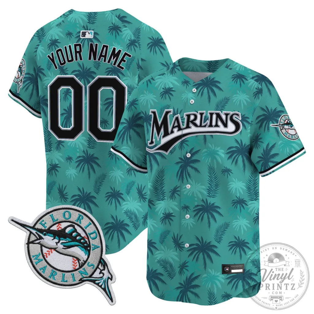 Miami Marlins Grand Theft Auto Vice City Tropical Baseball Jersey 53 Miami Marlins Grand Theft Auto Vice City Tropical Baseball Jersey