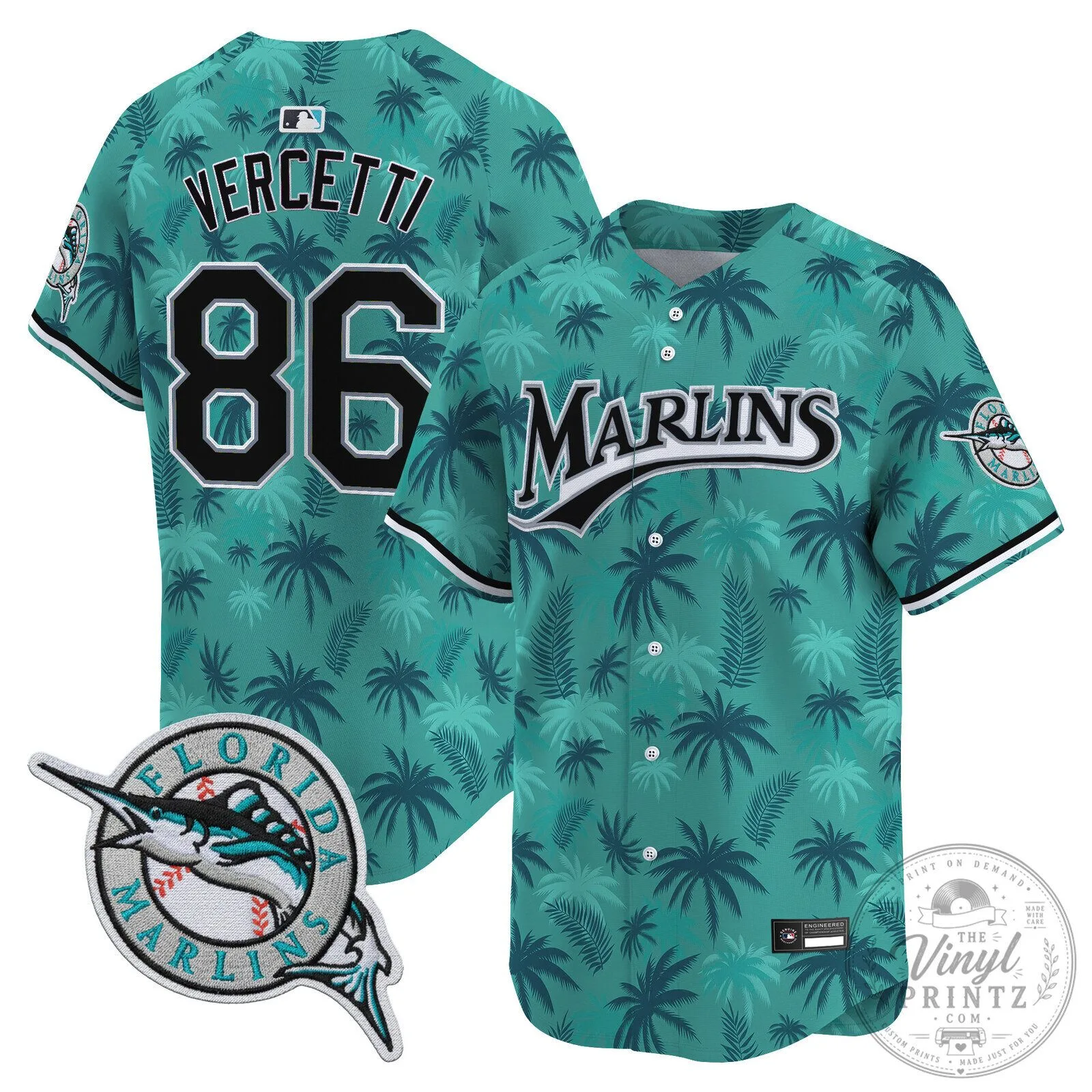 Grand Theft Auto Vice City Miami Marlins Tommy Vercetti Baseball Jersey 1 Grand Theft Auto Vice City Miami Marlins Tommy Vercetti Baseball Jersey