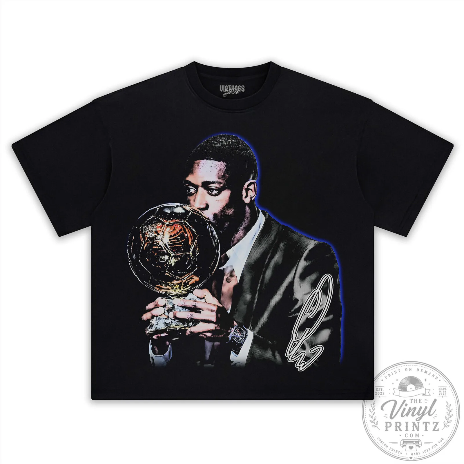 Ousmane Dembélé Ballon d'Or Footballer Commemorative T-Shirt
