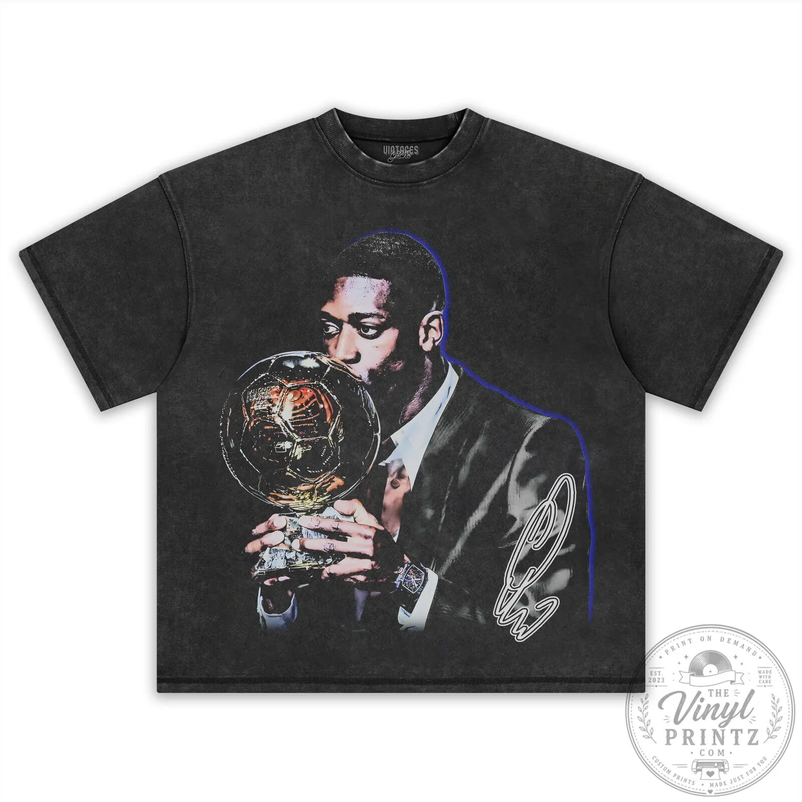 Ousmane Dembélé Ballon d'Or Footballer Commemorative T-Shirt 15 Ousmane Dembélé Ballon d