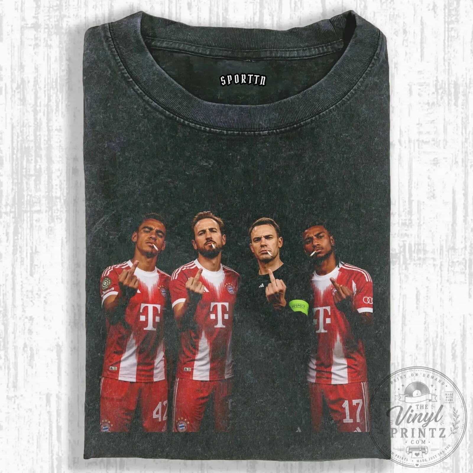 Football Players T-Shirt Featuring Michael Olise, Harry Kane, Manuel Neuer, and Jamal Musiala
