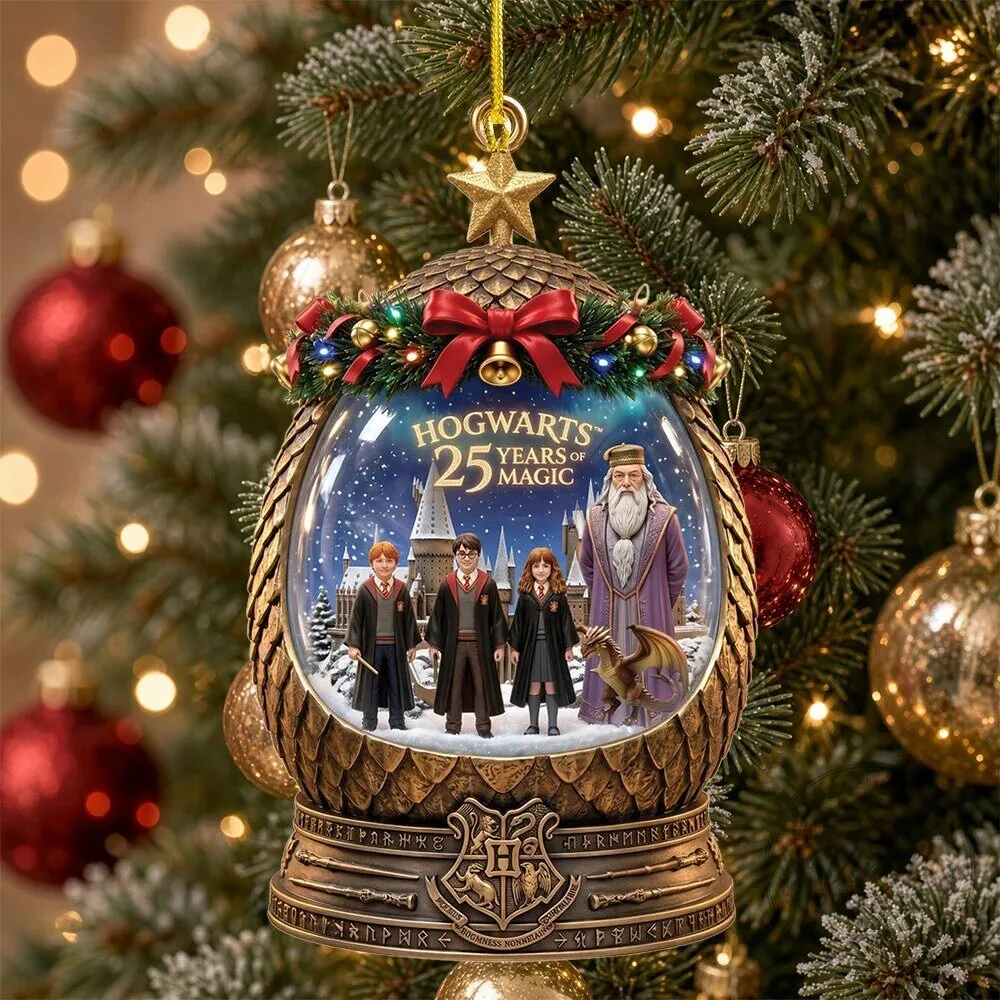 Harry Potter Hogwarts 25 Years of Magic Christmas Ornament