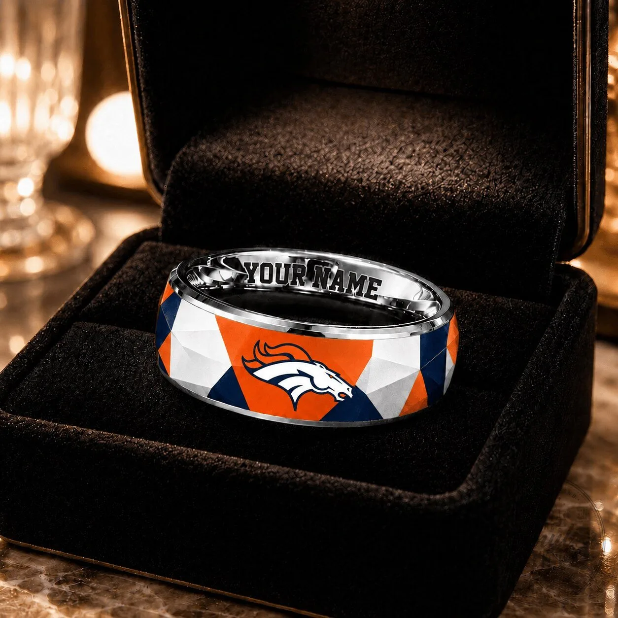 Denver Broncos NFL Custom Name Ring for Football Fans