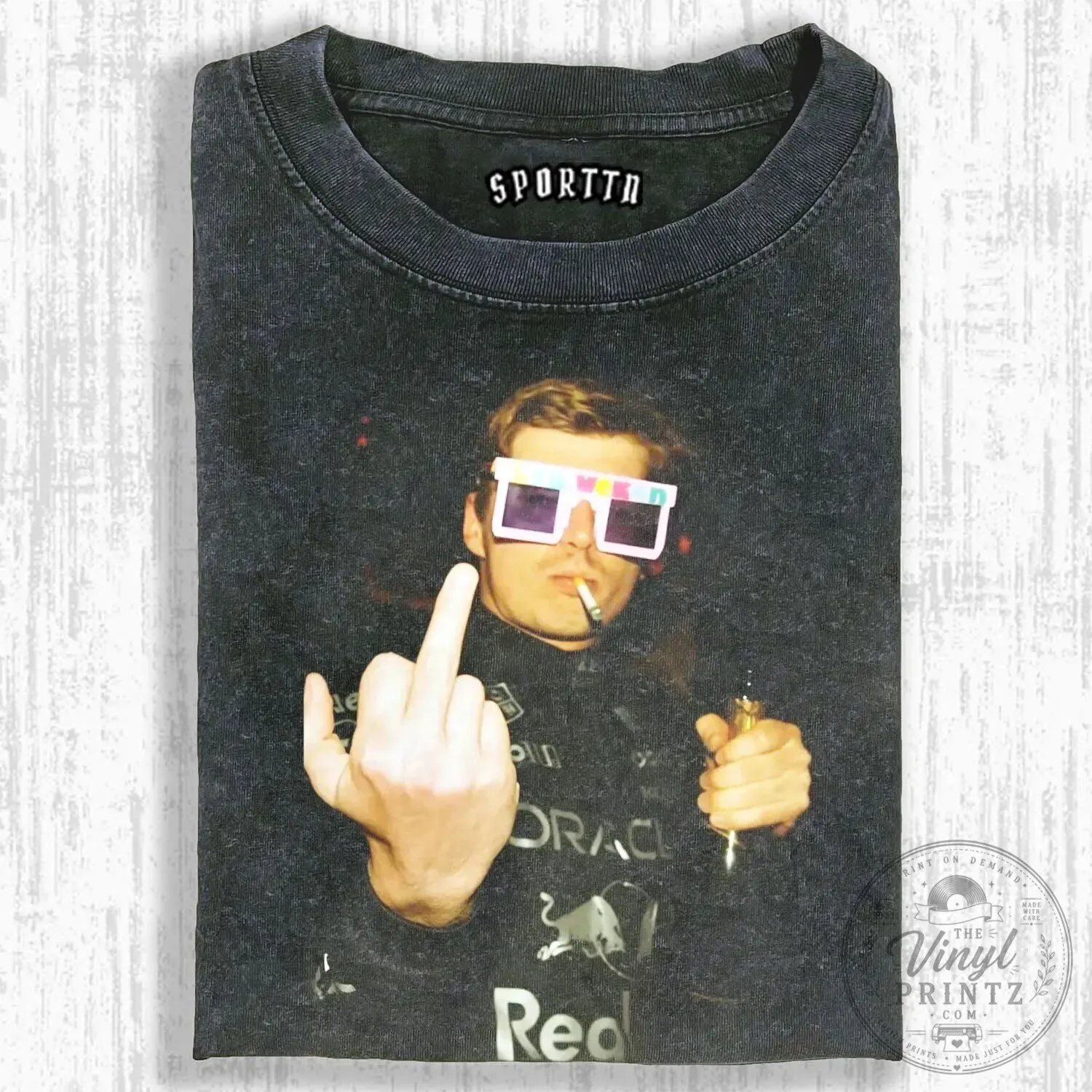 T-Shirt Featuring Max Verstappen's Hilarious Middle Finger Meme