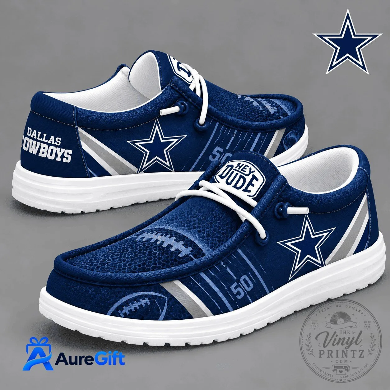 Dallas Cowboys Football Team Logo Dark Blue Casual Walking Shoes 2 Dallas Cowboys Football Team Logo Dark Blue Casual Walking Shoes