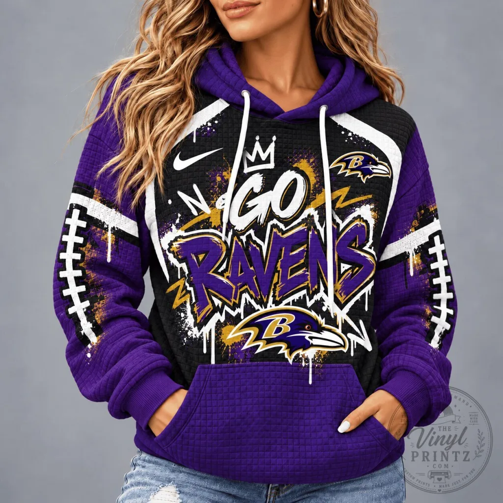 Baltimore Ravens Football Team Graffiti Style Game Day Hoodie Baltimore Ravens Football Team Graffiti Style Game Day Hoodie