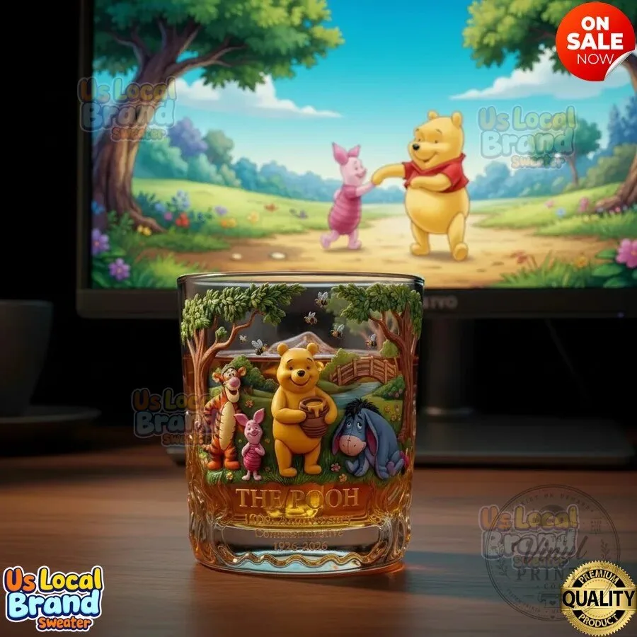 Winnie The Pooh 100th Anniversary 1926-2026 Whiskey Glass
