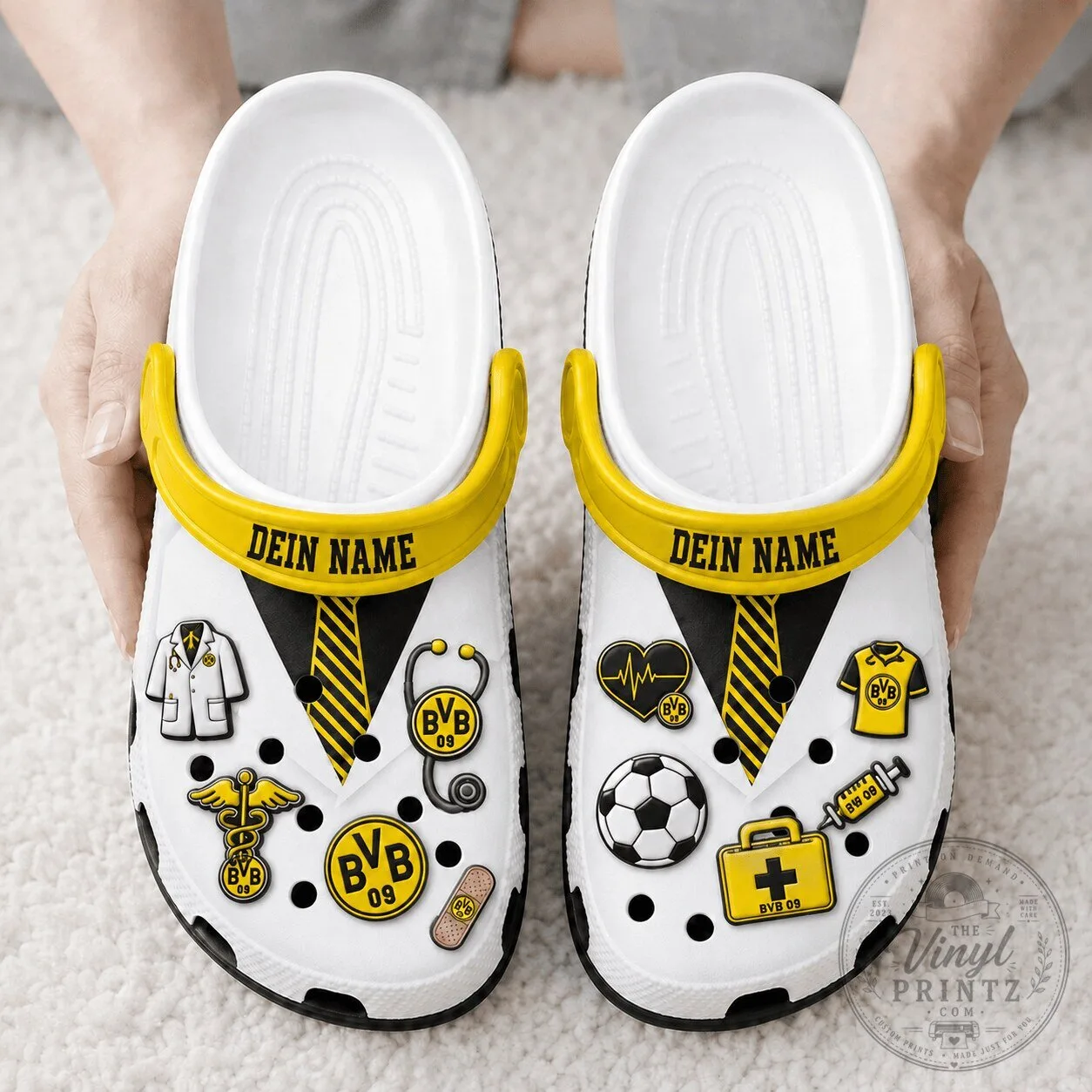 Borussia Dortmund Bundesliga Custom Name Doctor Fan Clogs Shoes 5 Borussia Dortmund Bundesliga Custom Name Doctor Fan Clogs Shoes