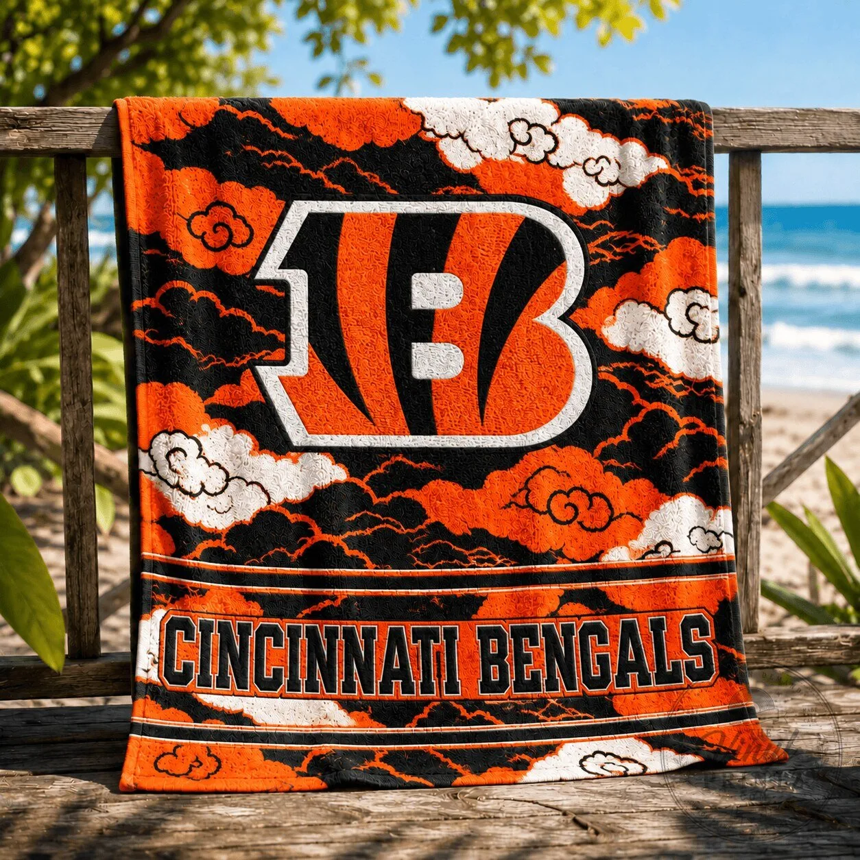 Cincinnati Bengals NFL Football Team Logo Beach Towel 1 Cincinnati Bengals NFL Football Team Logo Beach Towel