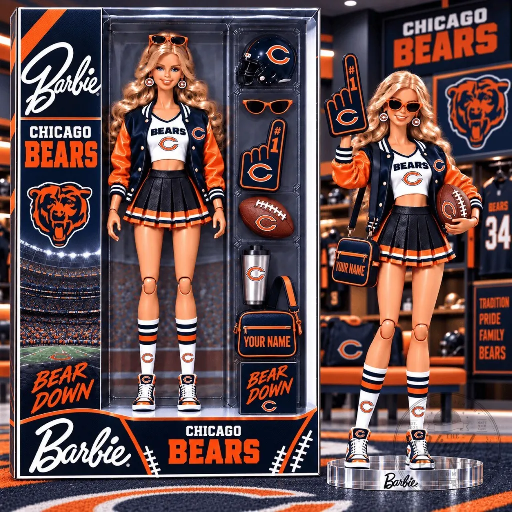 Chicago Bears Barbie Doll Collectible Football Fan Memorabilia Chicago Bears Barbie Doll Collectible Football Fan Memorabilia