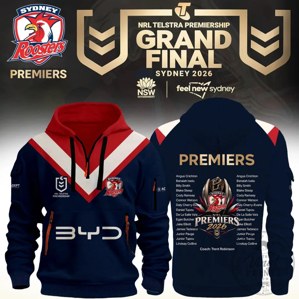 2026 Grand Final Hoodie Sydney Roosters NRL Premiers 2026 Grand Final Hoodie: Sydney Roosters NRL Premiers