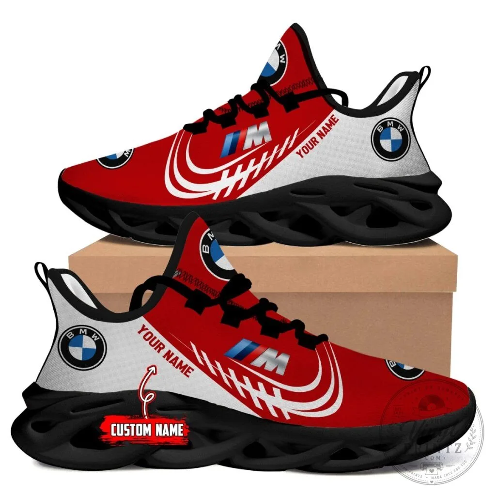 BMW M Series Red and White Custom Name Chunky Sneakers 7 BMW M Series Red and White Custom Name Chunky Sneakers