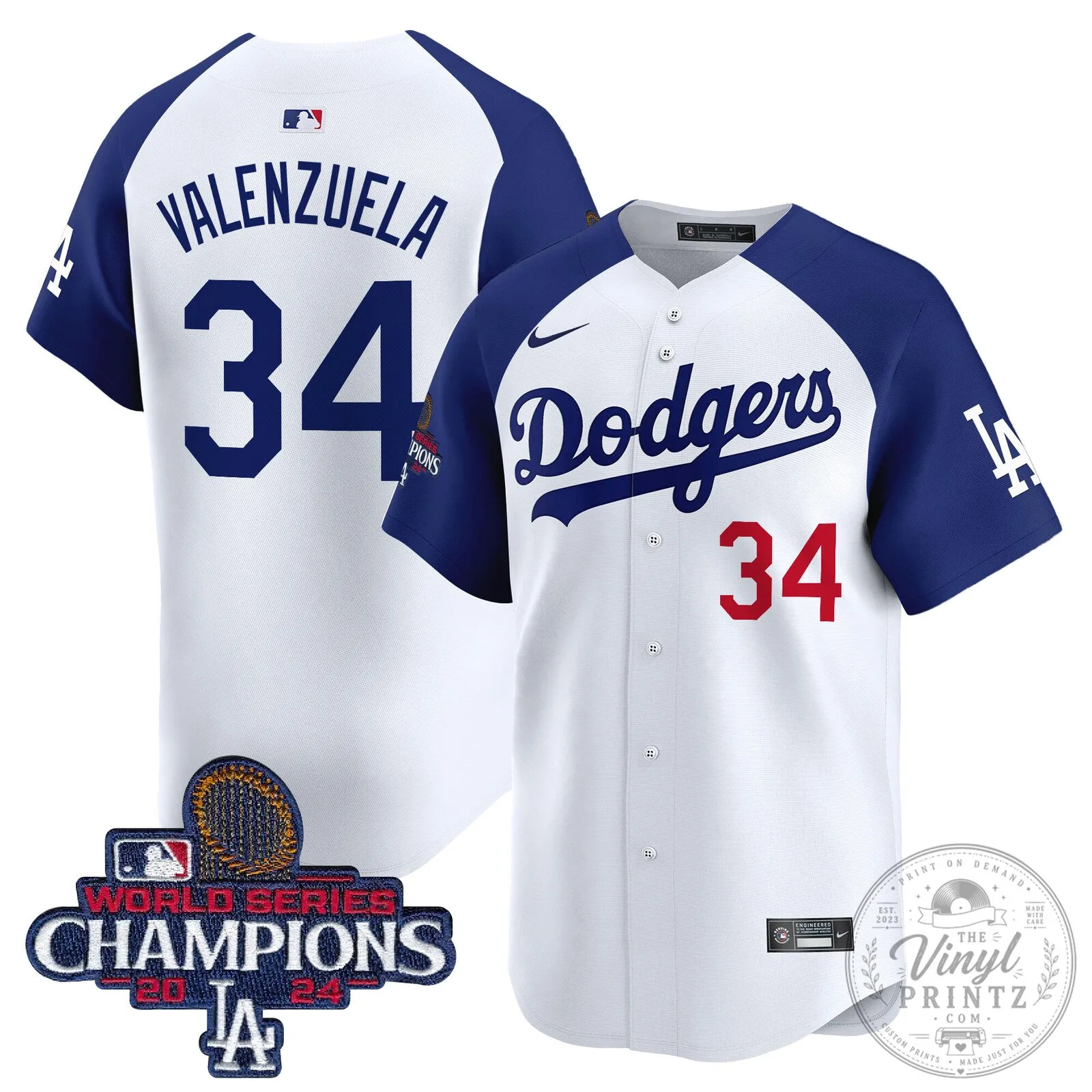Los Angeles Dodgers Fernando Valenzuela 2024 World Series Champions Baseball Jersey 84 Los Angeles Dodgers Fernando Valenzuela 2024 World Series Champions Baseball Jersey