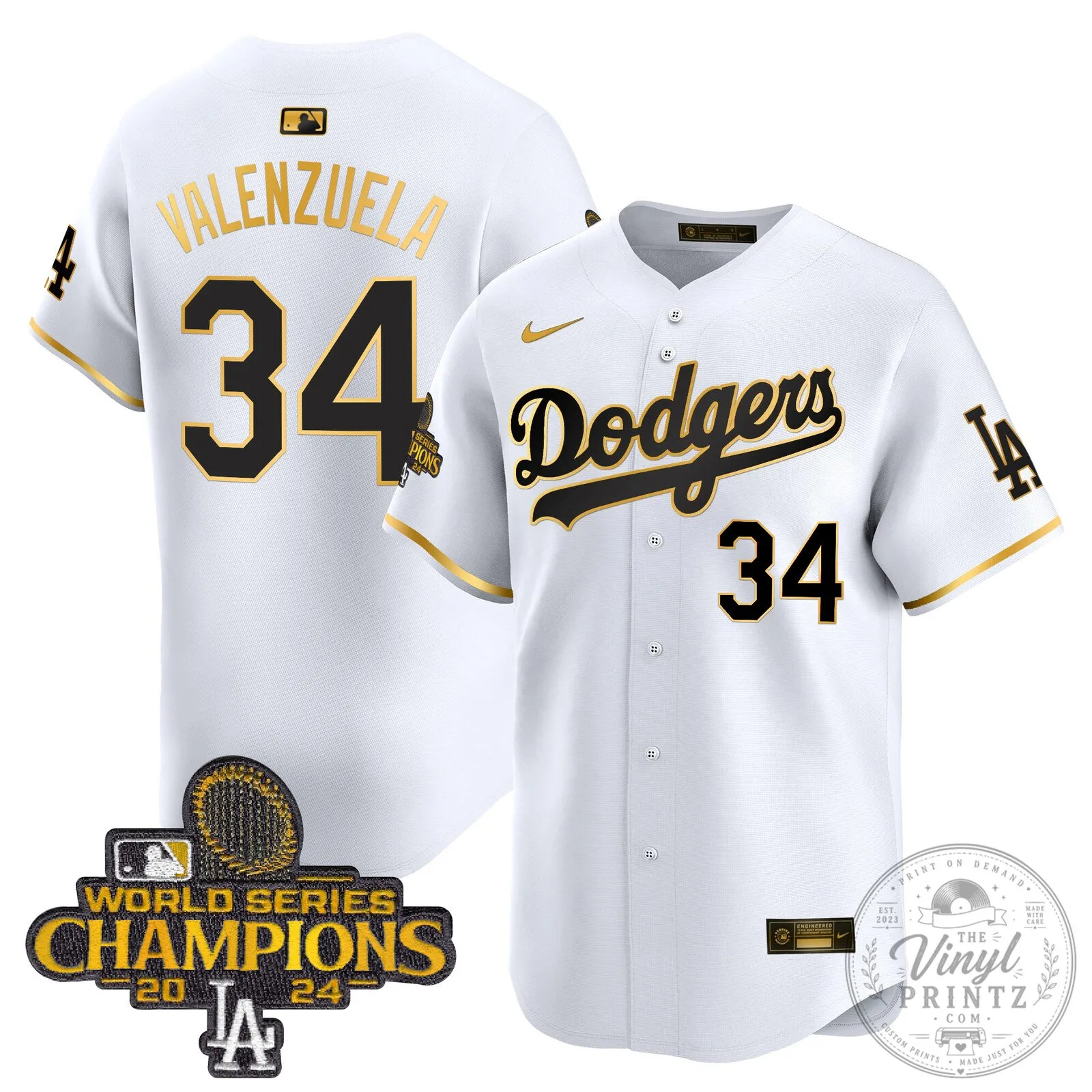 Los Angeles Dodgers Fernando Valenzuela 2024 World Series Champions Baseball Jersey 114 Los Angeles Dodgers Fernando Valenzuela 2024 World Series Champions Baseball Jersey
