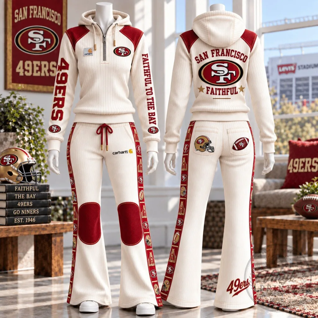 San Francisco 49ers Women's Heritage Half-Zip Flare Set San Francisco 49ers Women's Heritage Half-Zip Flare Set