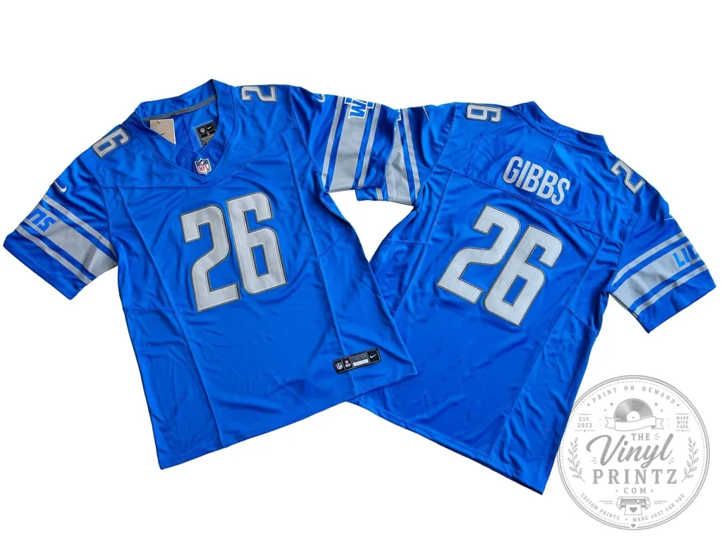 Jahmyr Gibbs Detroit Lions Blue Football Jersey Jahmyr Gibbs Detroit Lions Blue Football Jersey
