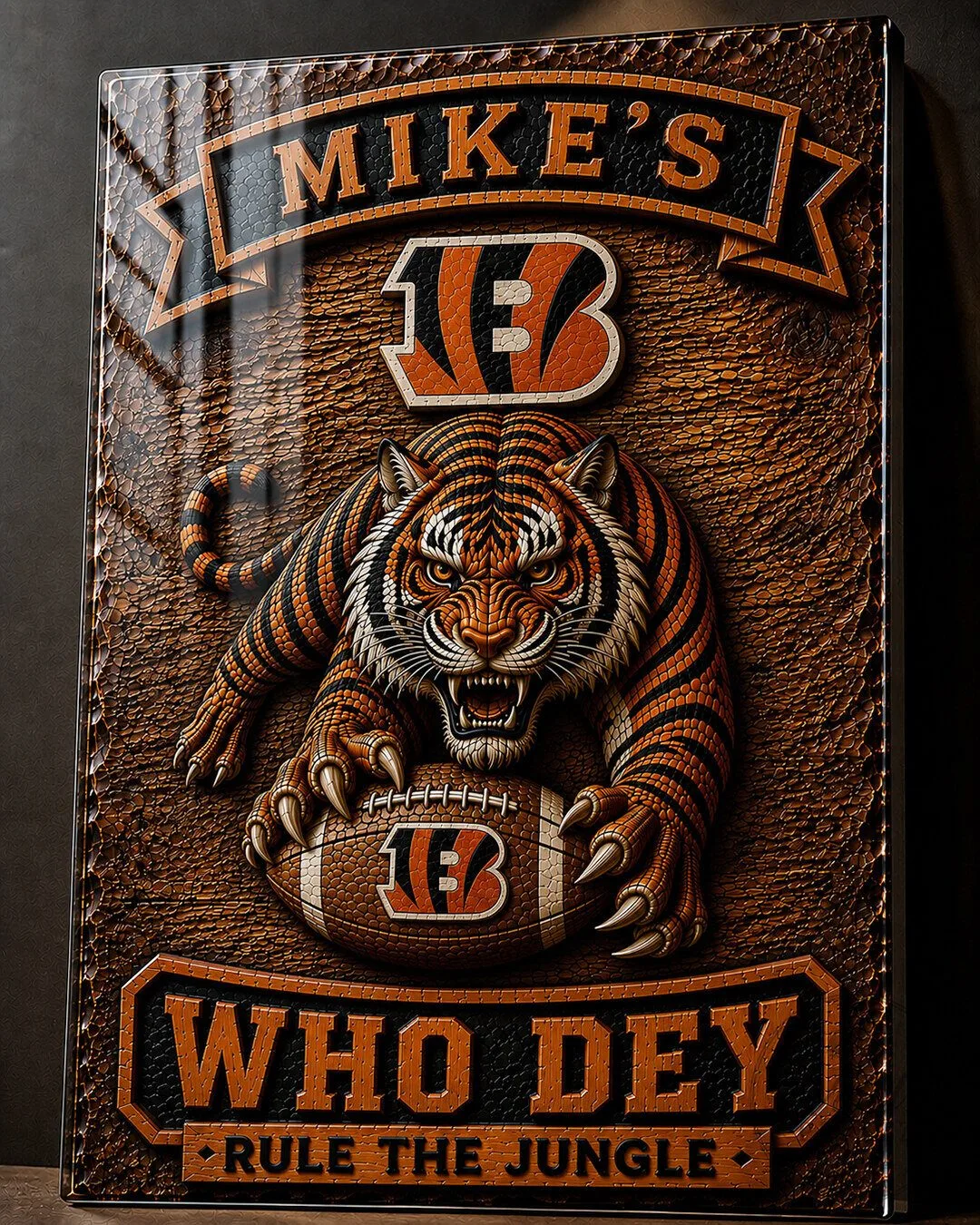 Cincinnati Bengals Mike's Who Dey Rule The Jungle Wooden Wall Art Sign 8 Cincinnati Bengals Mike