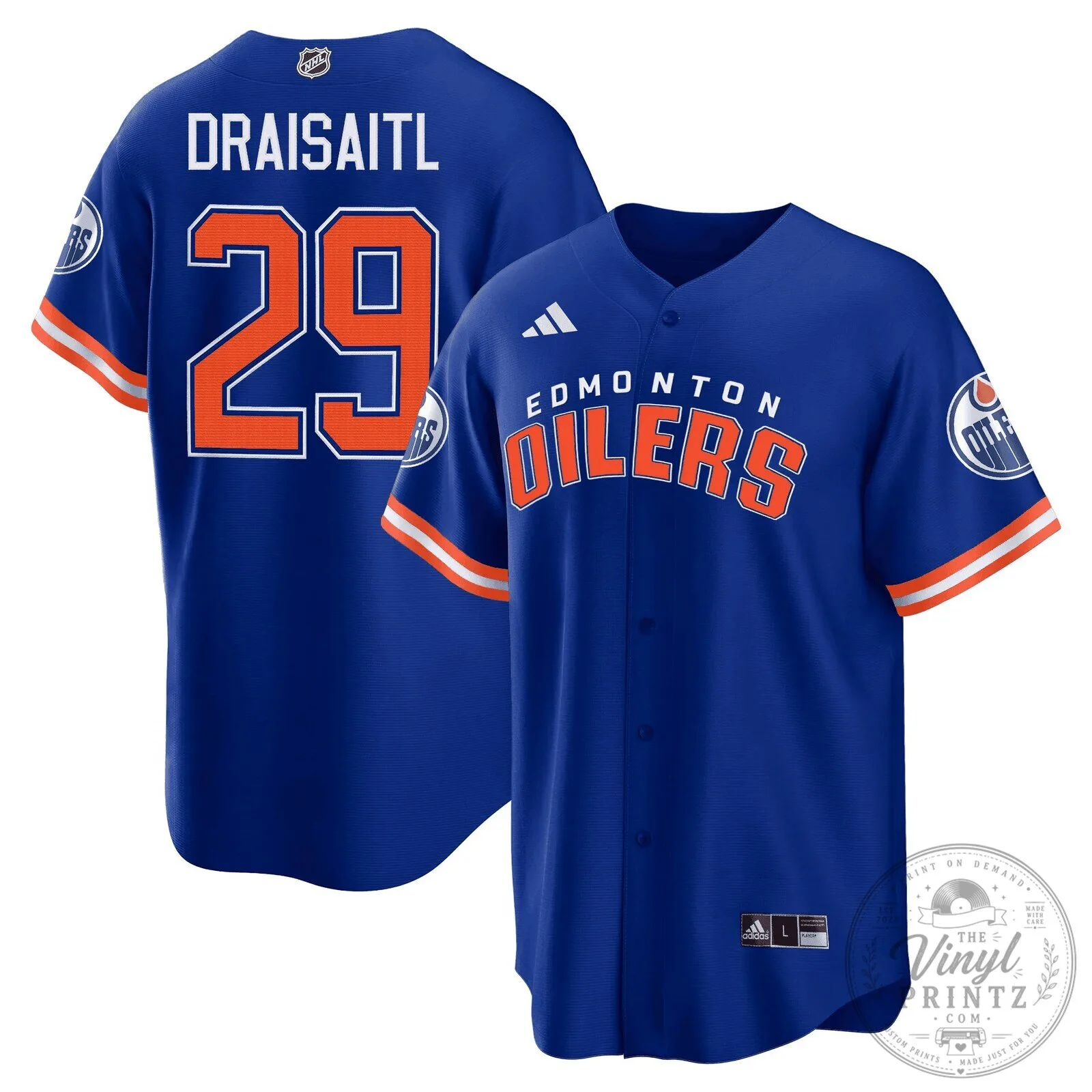 Edmonton Oilers Leon Draisaitl Number 29 Royal Blue Baseball Jersey 55 Edmonton Oilers Leon Draisaitl Number 29 Royal Blue Baseball Jersey