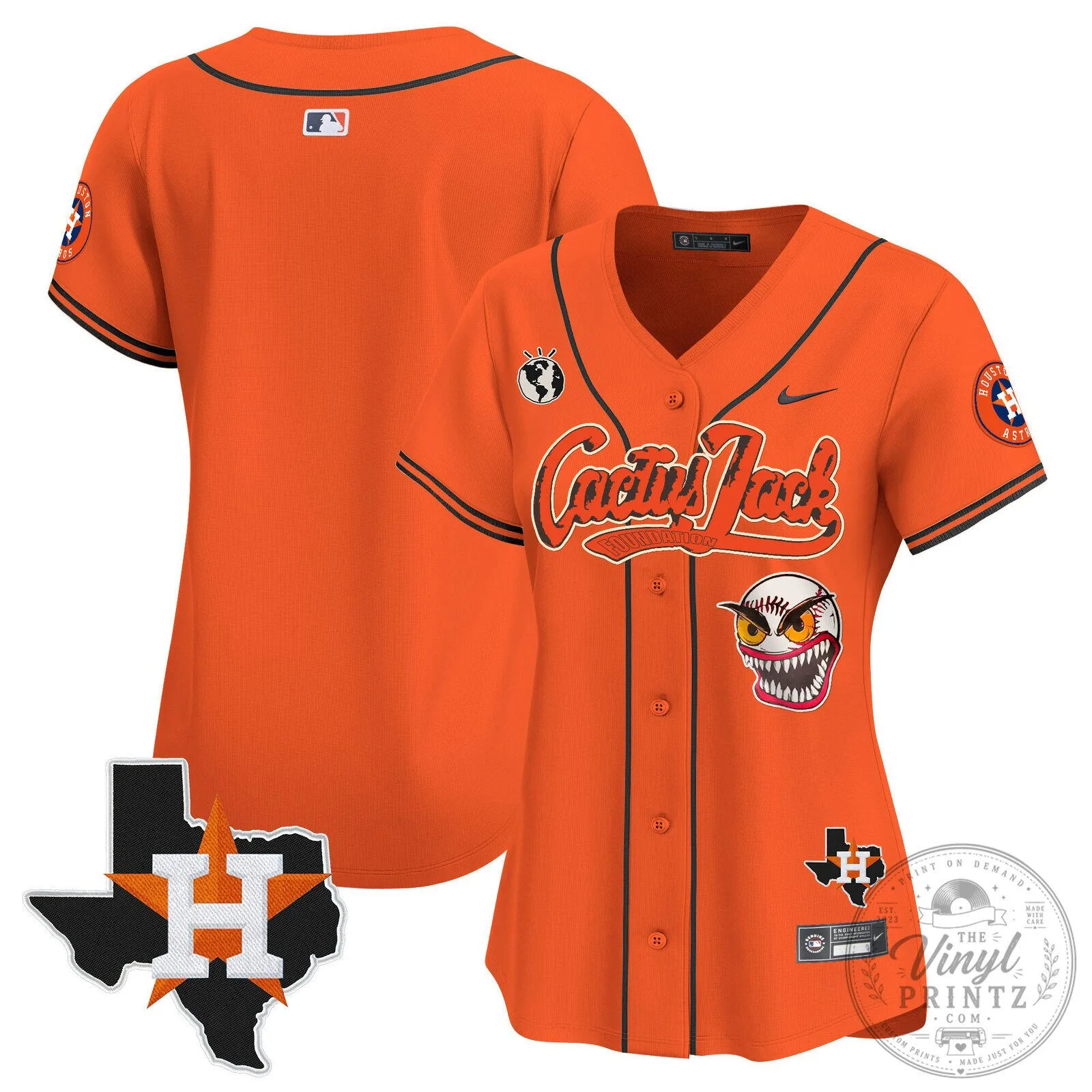 Houston Astros Cactus Jack Stroud Number 7 Women's Baseball Jersey 93 Houston Astros Cactus Jack Stroud Number 7 Women