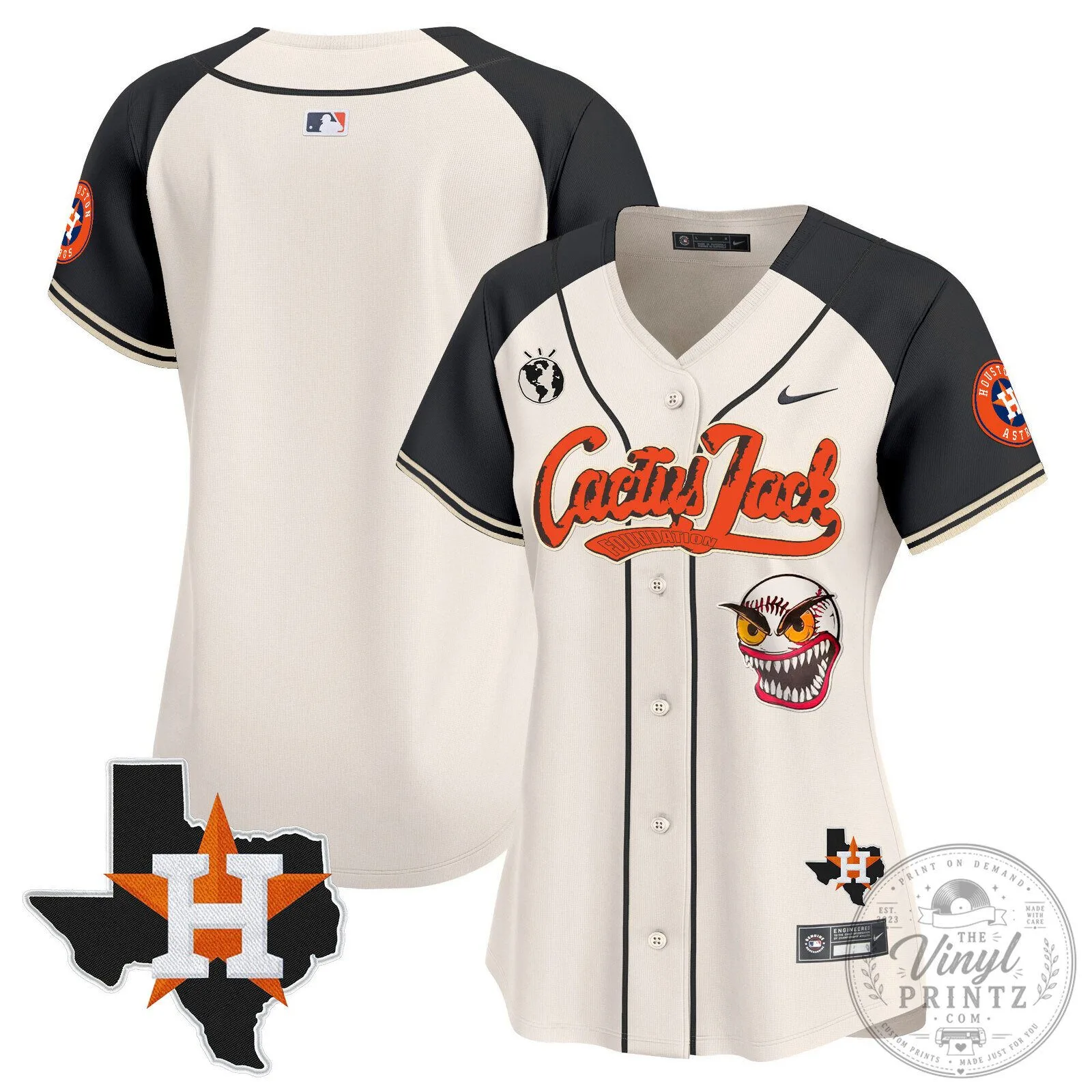 Houston Astros Cactus Jack Stroud Number 7 Women's Baseball Jersey 111 Houston Astros Cactus Jack Stroud Number 7 Women