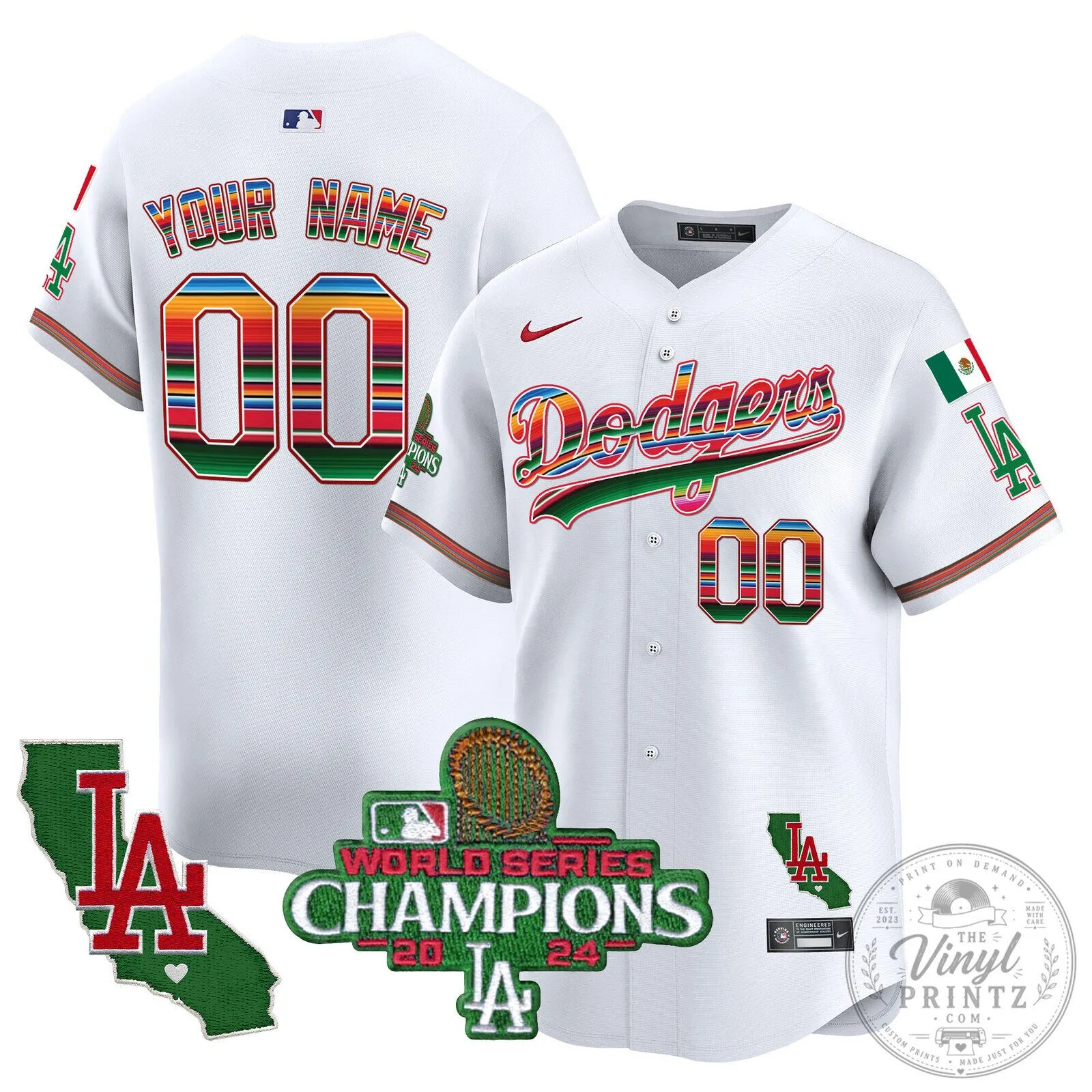 Los Angeles Dodgers Mexico World Series Champions Baseball Jersey 54 Los Angeles Dodgers Mexico World Series Champions Baseball Jersey