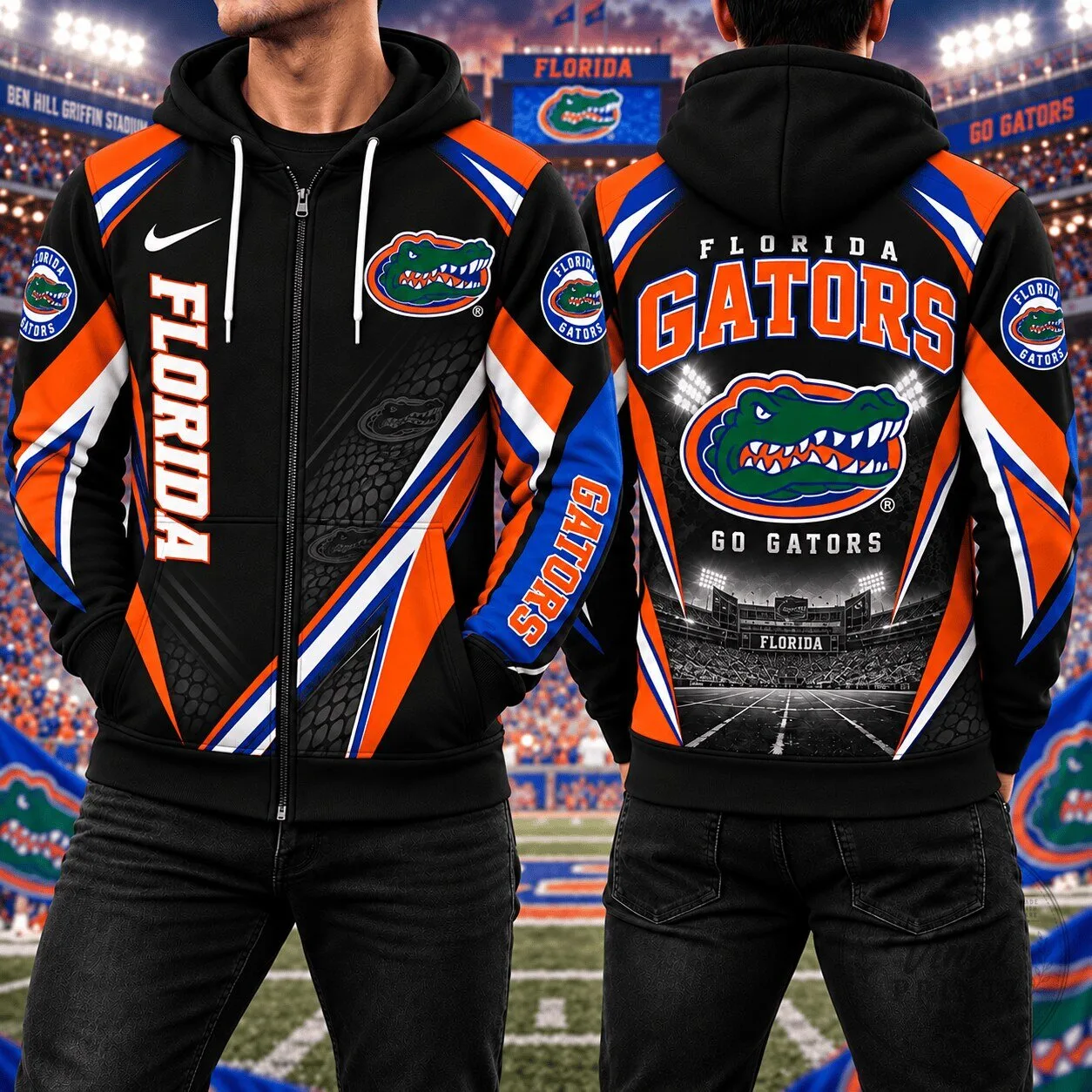 Florida Gators Football Team Fan Apparel Full-Zip Hoodie