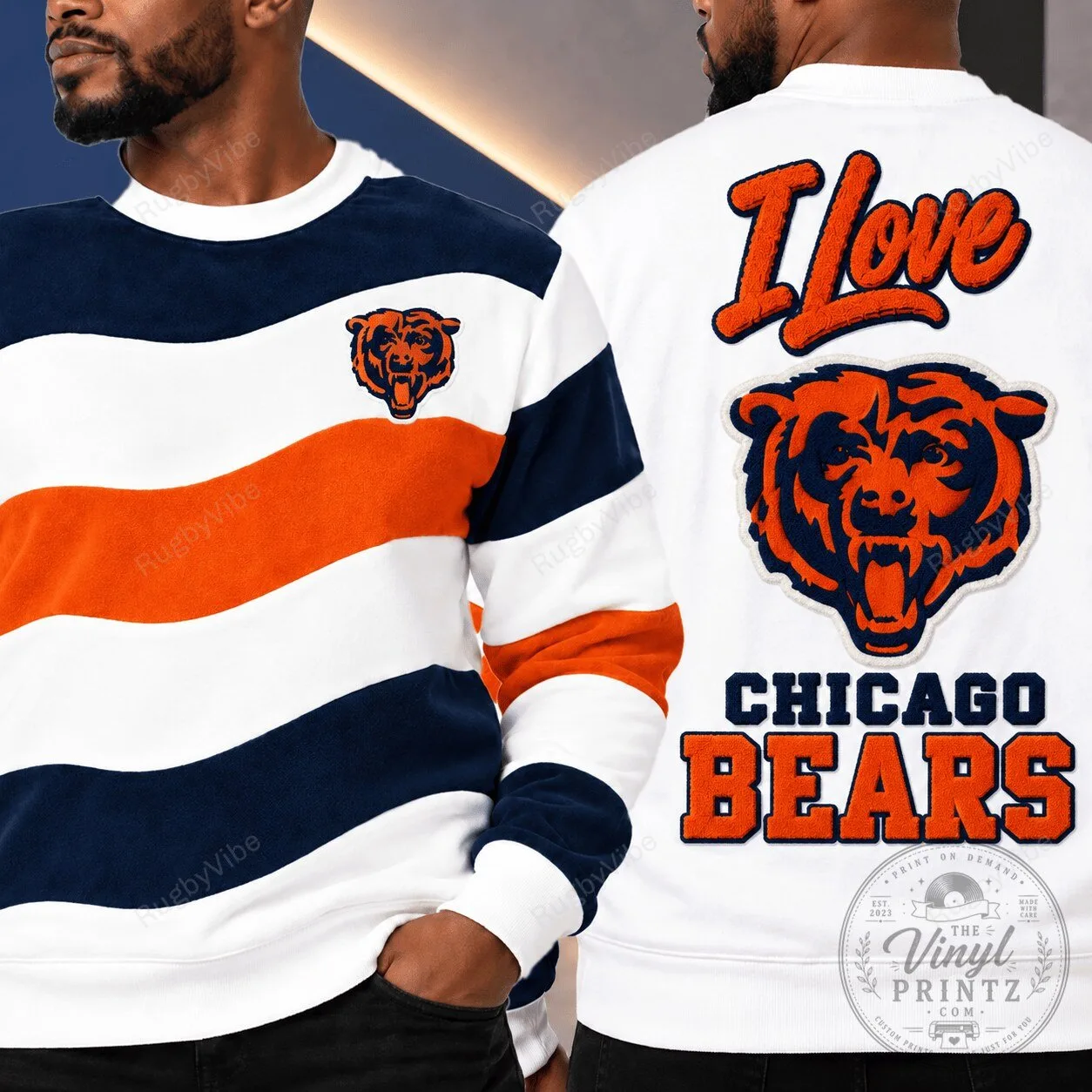 Chicago Bears Football Team Fan I Love Chicago Bears Sweatshirt 2 Chicago Bears Football Team Fan I Love Chicago Bears Sweatshirt
