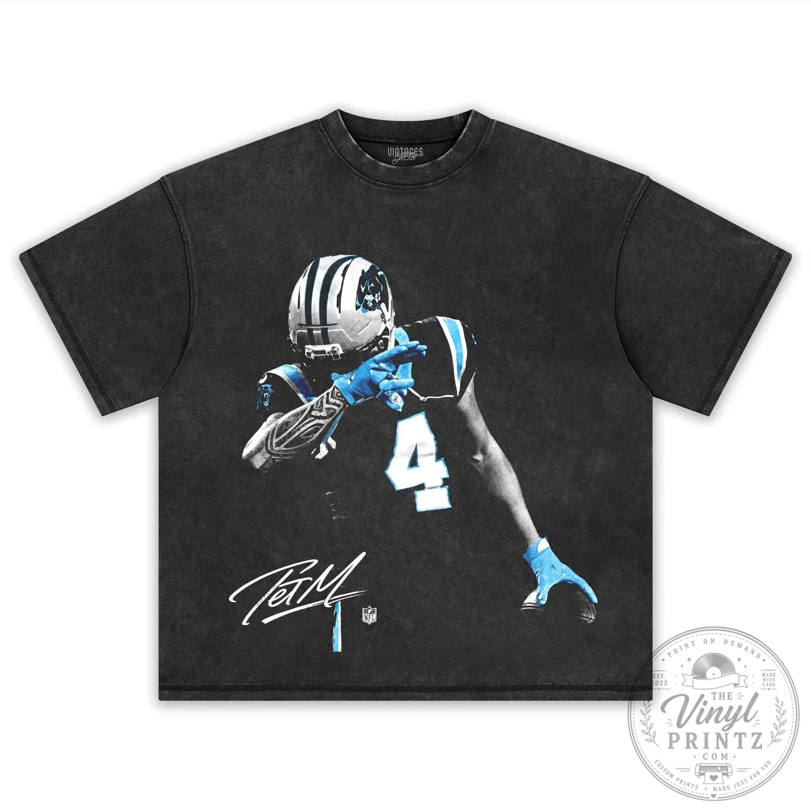 Tae Davis Carolina Panthers Dab Celebration Graphic T-Shirt 12 Tae Davis Carolina Panthers Dab Celebration Graphic T-Shirt