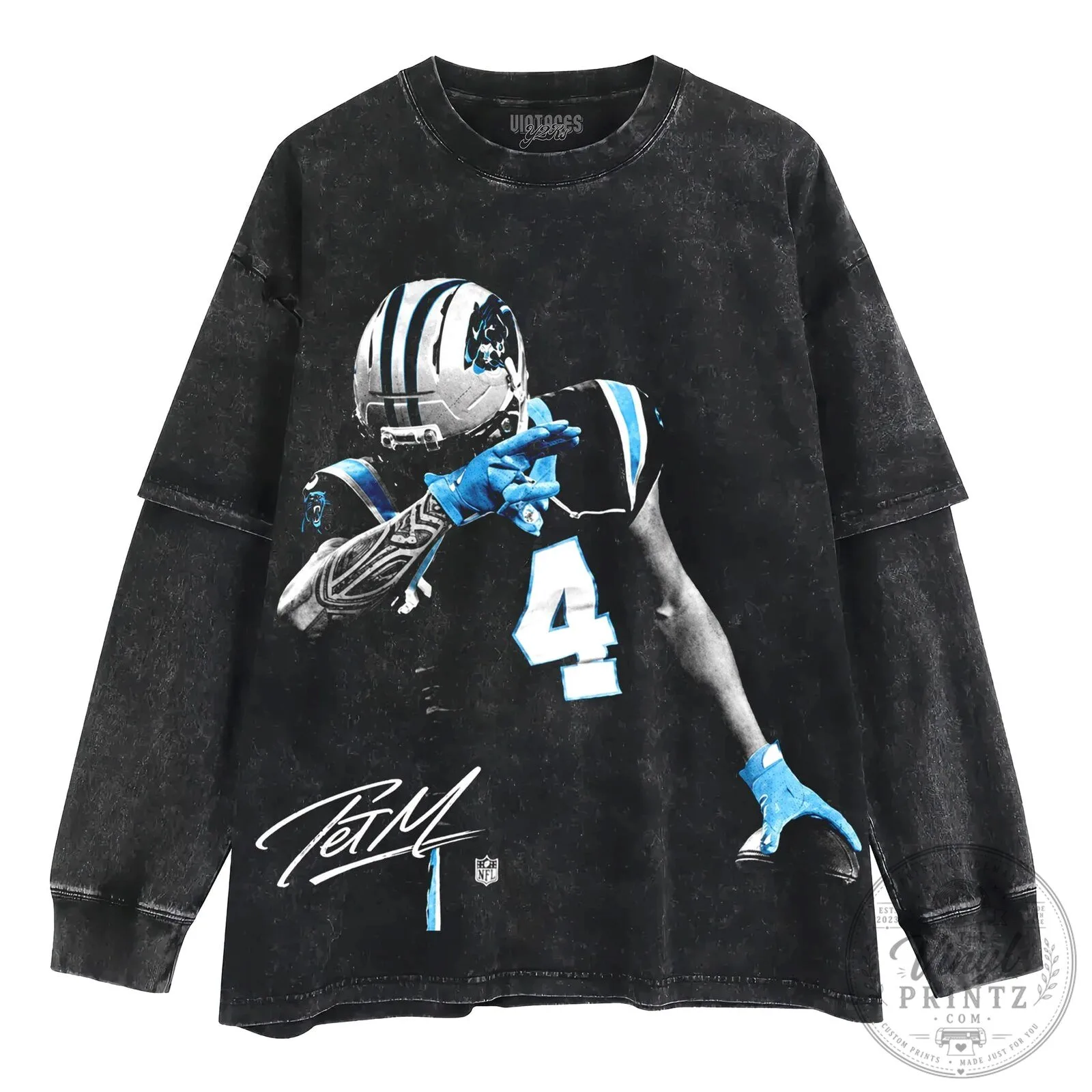 Tae Davis Carolina Panthers Dab Celebration Graphic T-Shirt 14 Tae Davis Carolina Panthers Dab Celebration Graphic T-Shirt