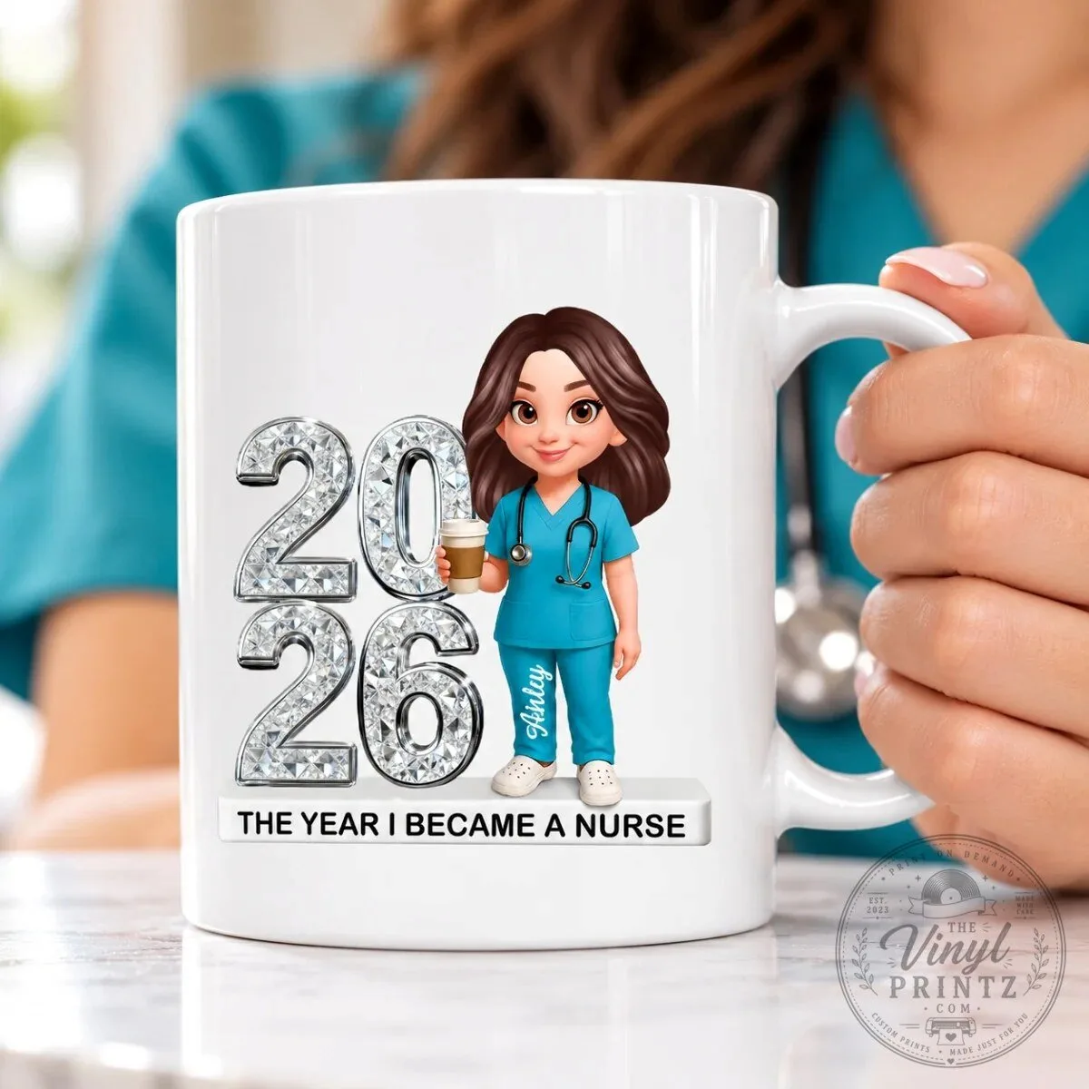 Personalized Nurse Graduation Year 2026 Coffee Mug, Healthcare Worker Gift 19 Personalized Nurse Graduation Year 2026 Coffee Mug, Healthcare Worker Gift