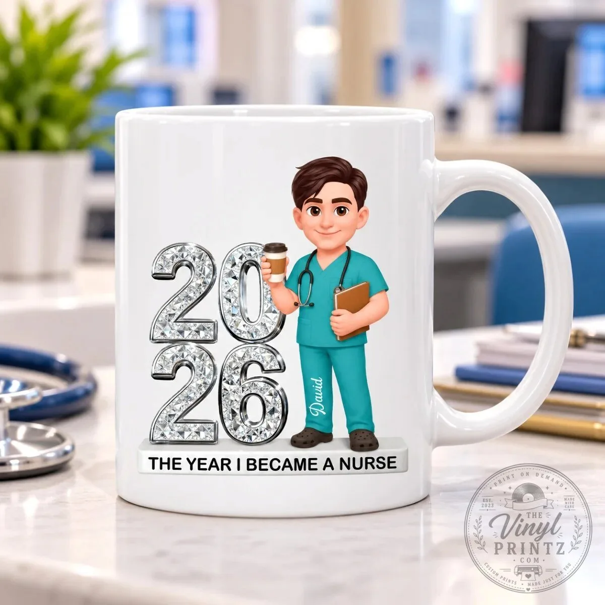 Personalized Nurse Graduation Year 2026 Coffee Mug, Healthcare Worker Gift 23 Personalized Nurse Graduation Year 2026 Coffee Mug, Healthcare Worker Gift