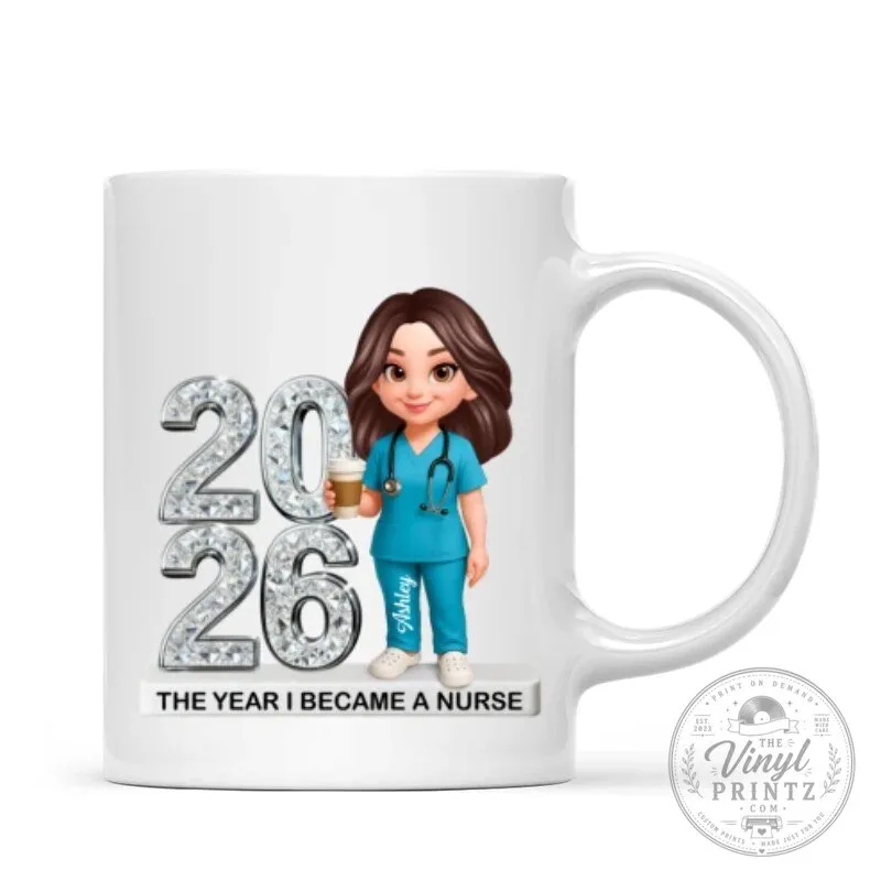 Personalized Nurse Graduation Year 2026 Coffee Mug, Healthcare Worker Gift 24 Personalized Nurse Graduation Year 2026 Coffee Mug, Healthcare Worker Gift