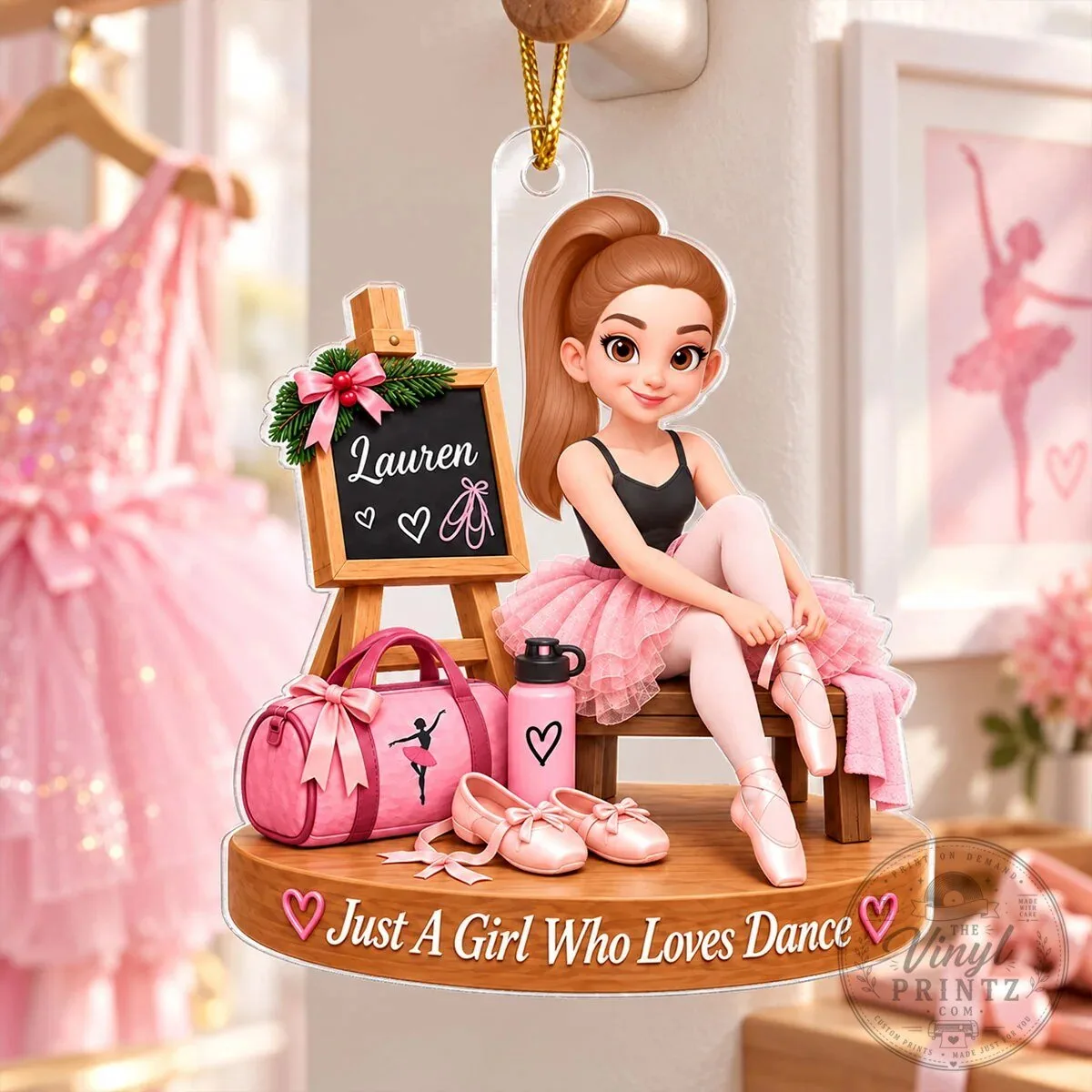 Personalized Ballerina Girl Christmas Ornament with Custom Name 5 Personalized Ballerina Girl Christmas Ornament with Custom Name