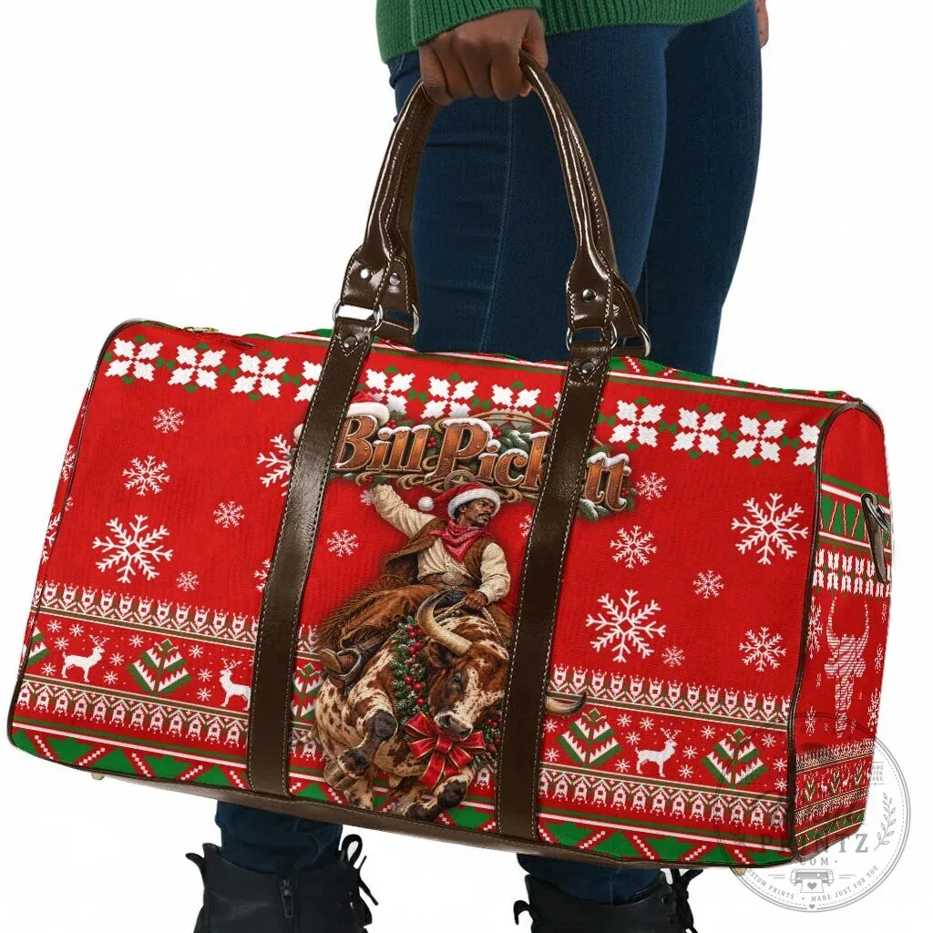 Bill Pickett Christmas Cowboy Travel Bag Snowy Winter Western Rodeo Horse Rider Art 11 Bill Pickett Christmas Cowboy Travel Bag Snowy Winter Western Rodeo Horse Rider Art