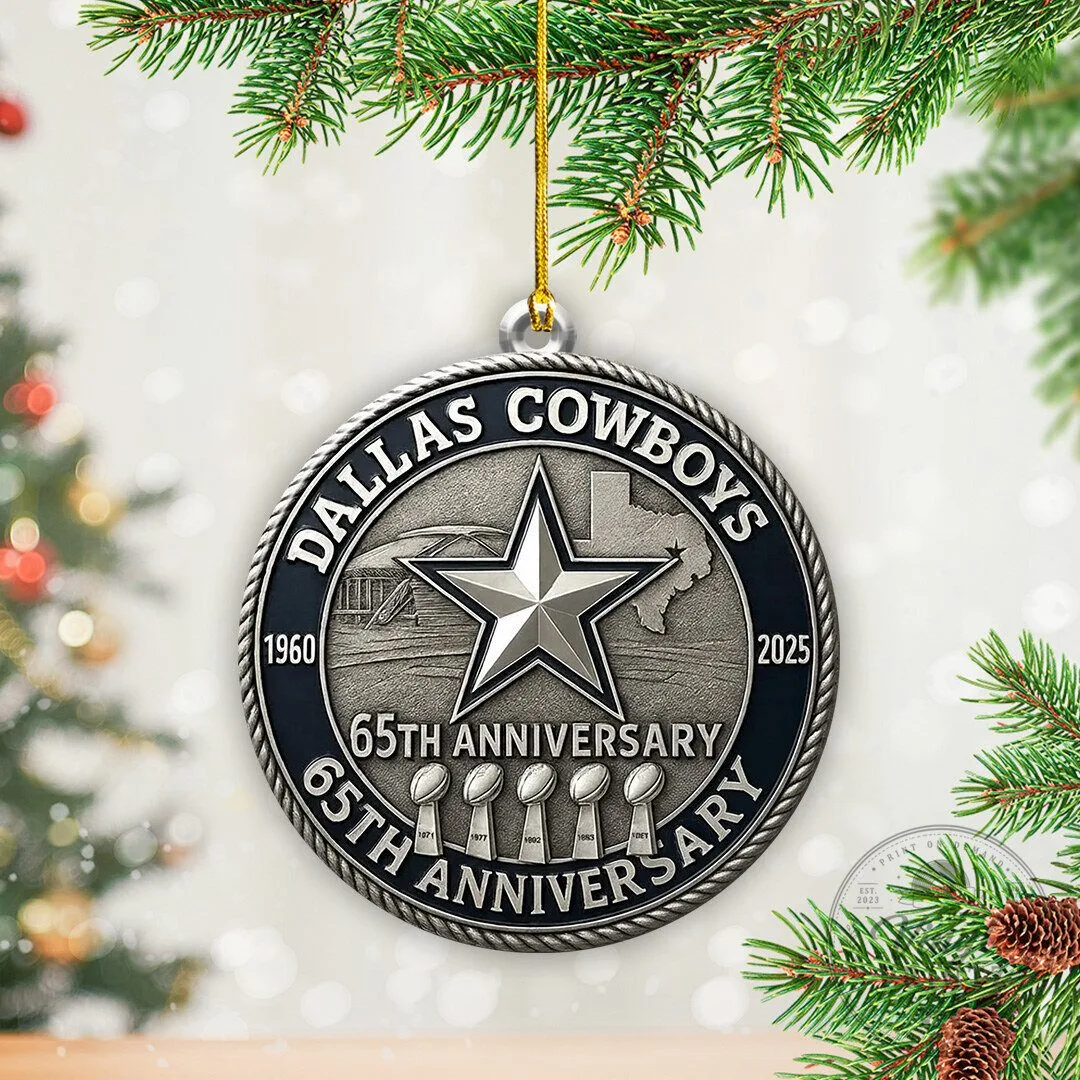 Dallas Cowboys 65th Anniversary Commemorative Christmas Tree Ornament