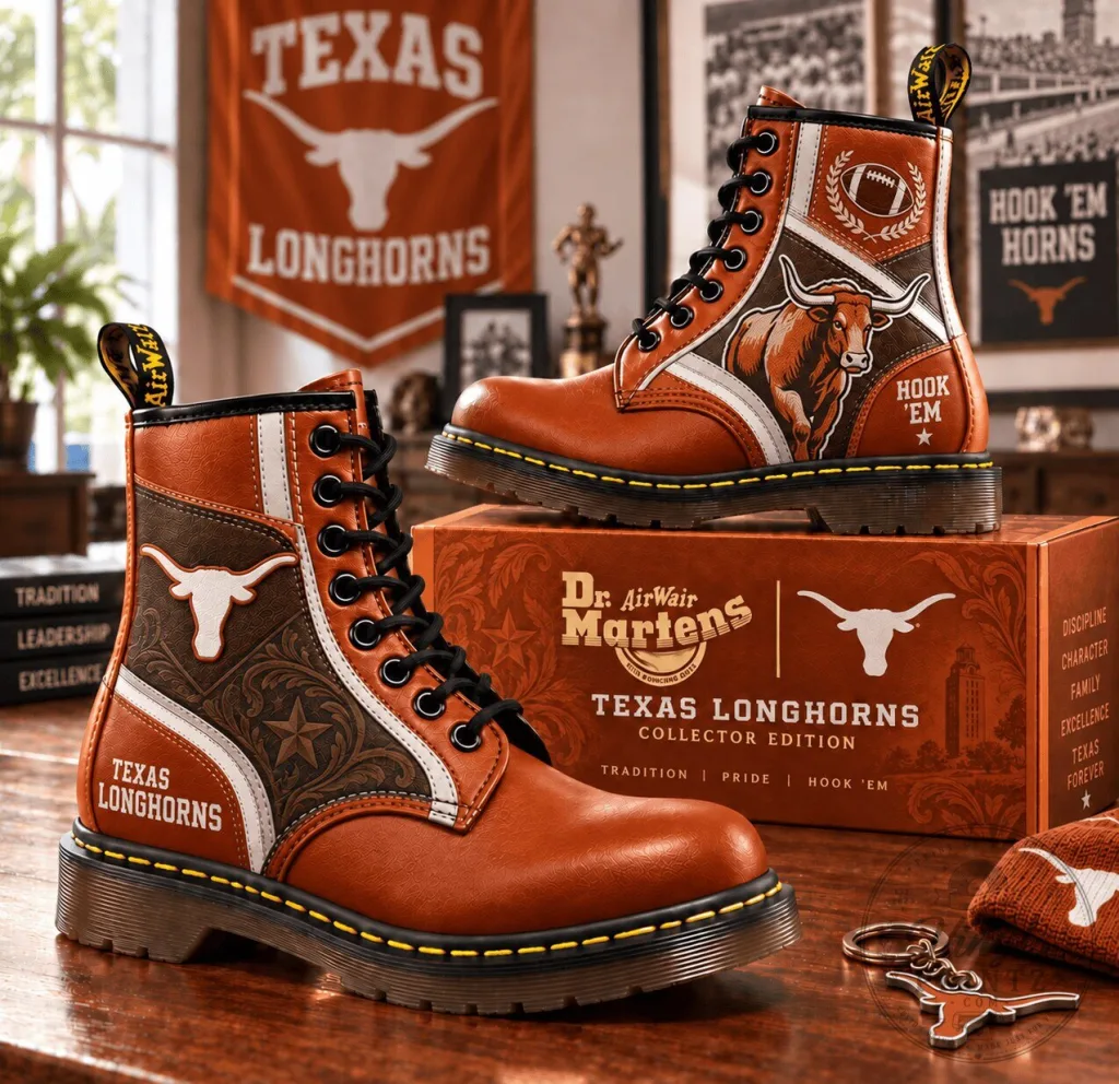 Texas Longhorns Football Team Hook 'Em Horns Lace-Up Boots Texas Longhorns Football Team Hook 'Em Horns Lace-Up Boots