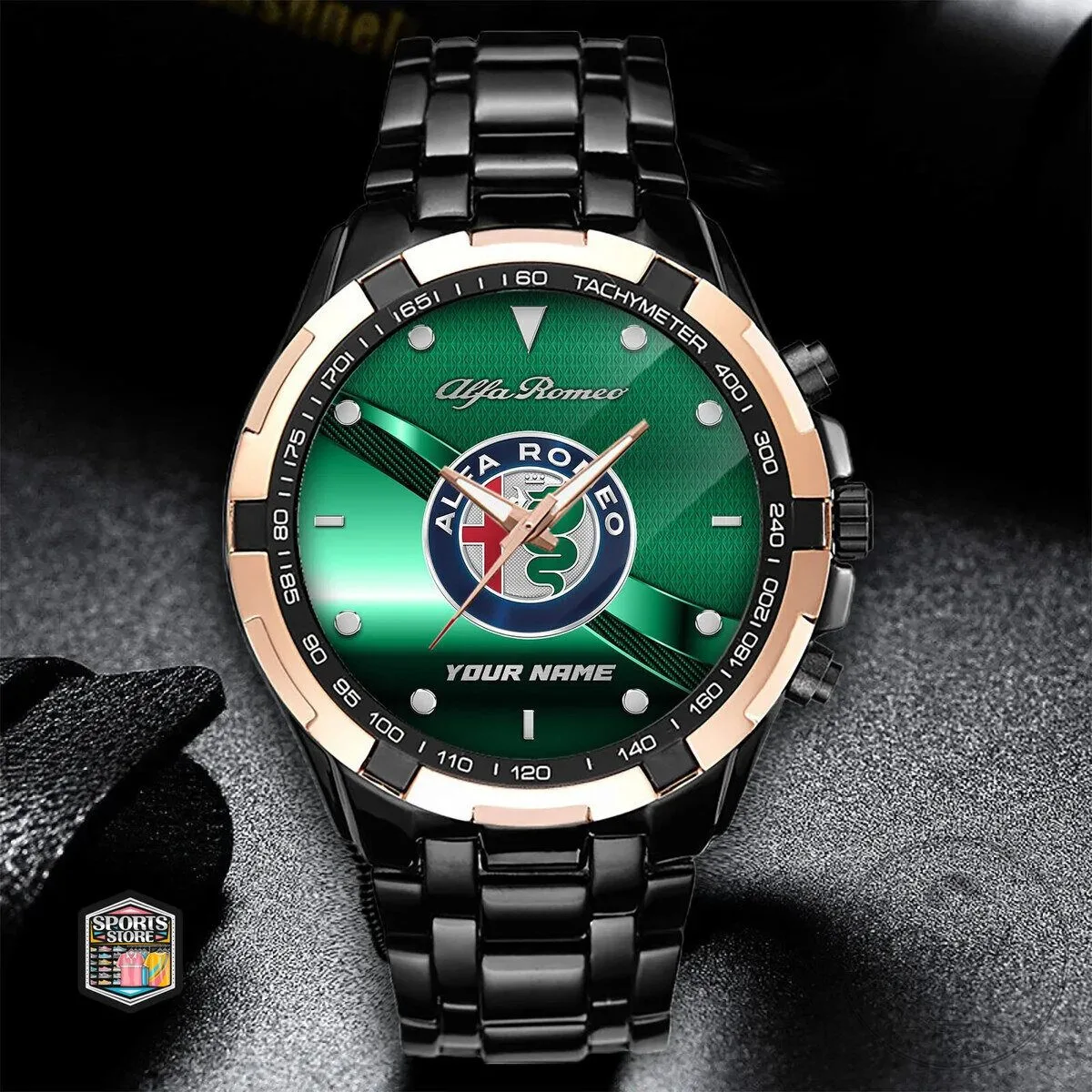 Alfa Romeo Car Logo Custom Name Stainless Steel Watch 11 Alfa Romeo Car Logo Custom Name Stainless Steel Watch