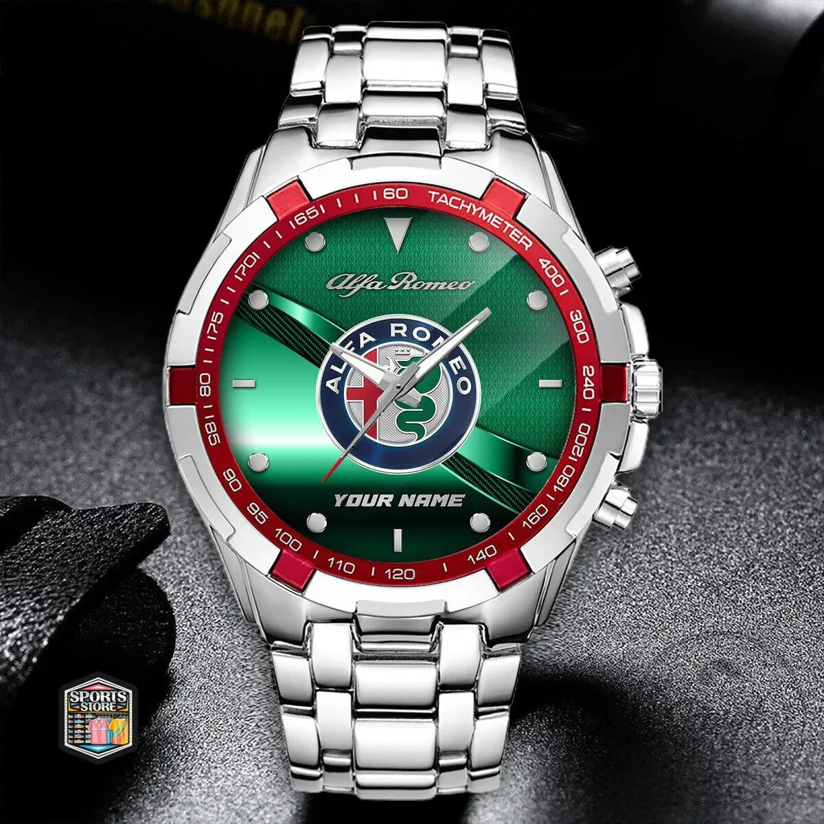Alfa Romeo Car Logo Custom Name Stainless Steel Watch 12 Alfa Romeo Car Logo Custom Name Stainless Steel Watch